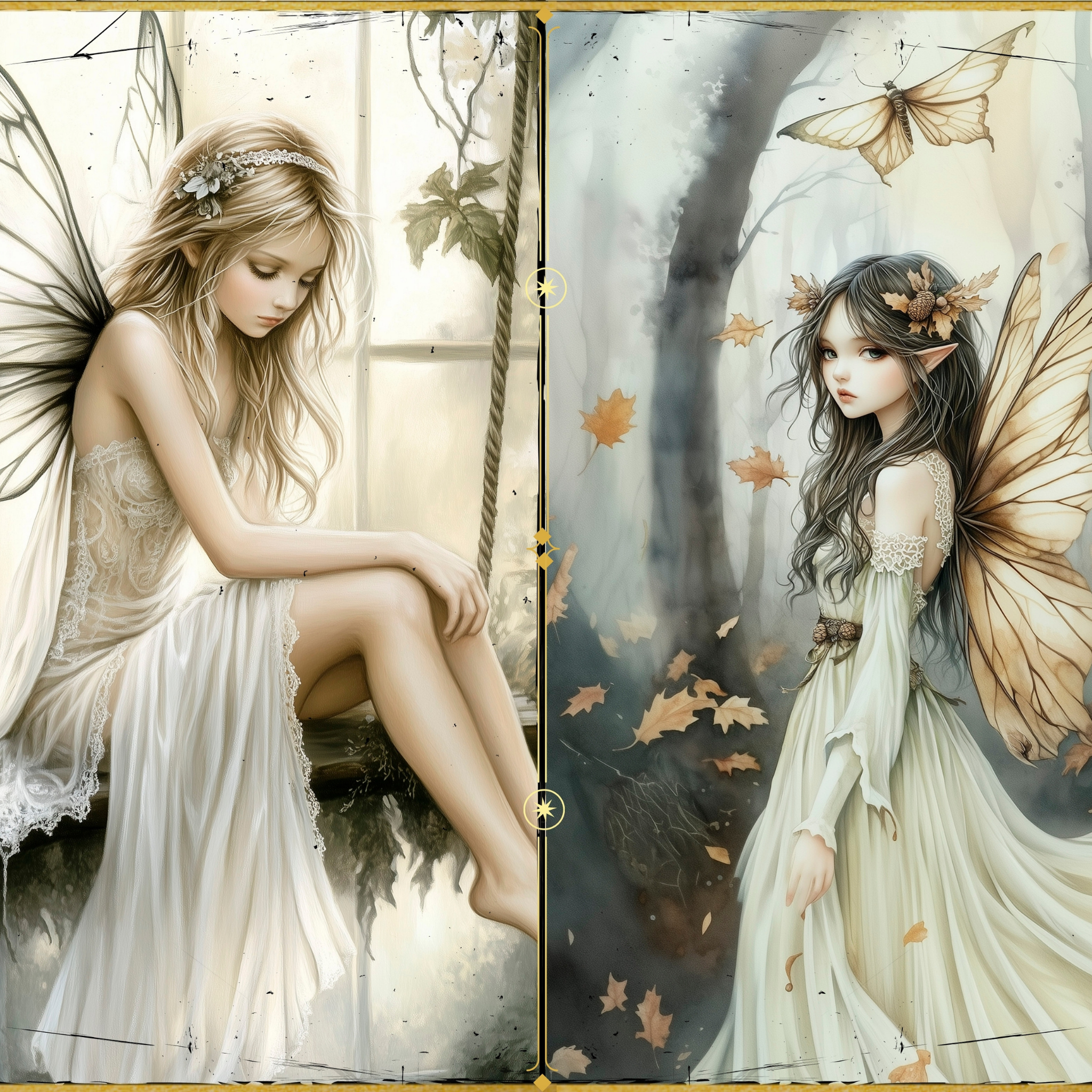 LunicArtDesign Meadow Fairy material paper 5.5 x 8.5 inches 20 different sheets