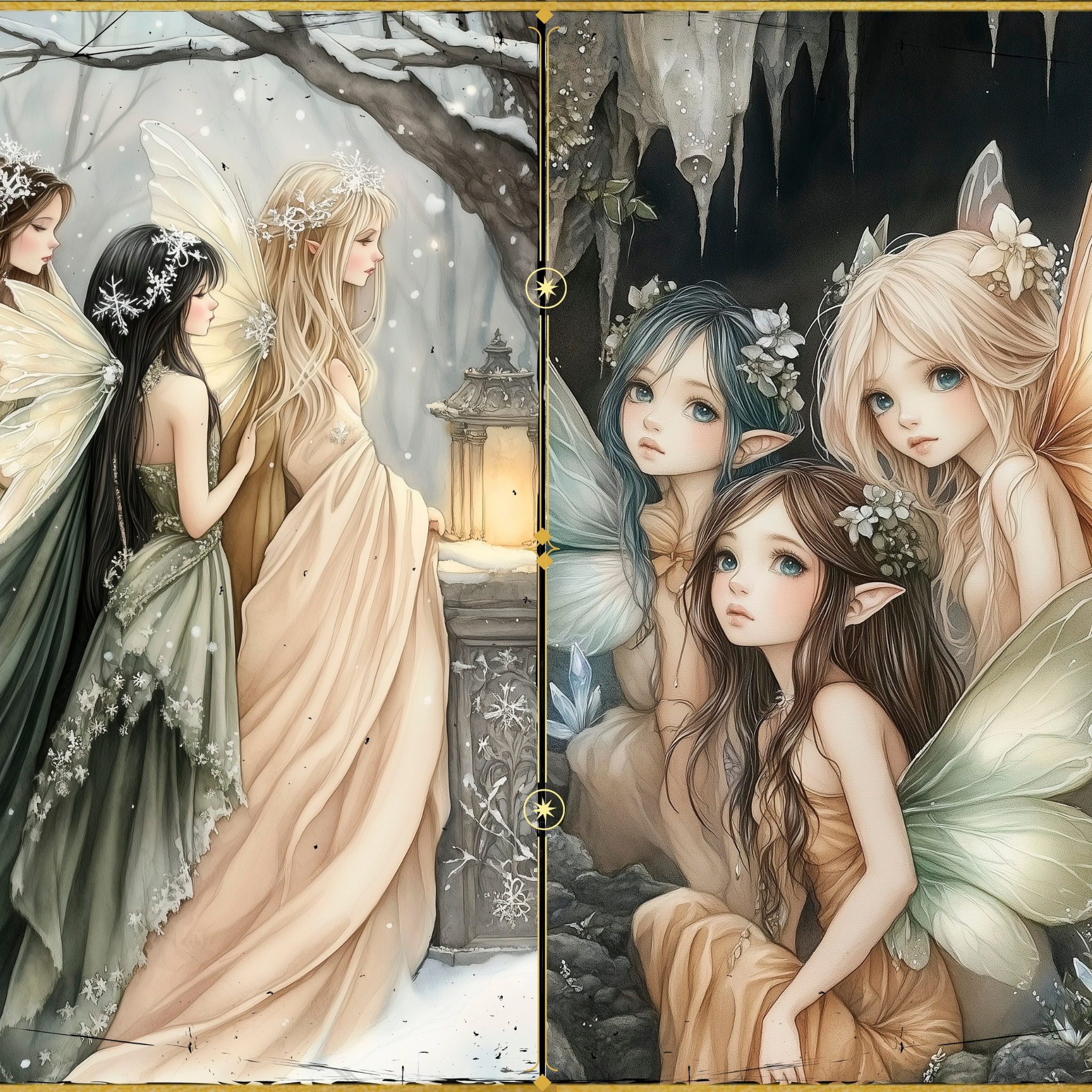 LunicArtDesign Meadow Fairy material paper 5.5 x 8.5 inches 20 different sheets