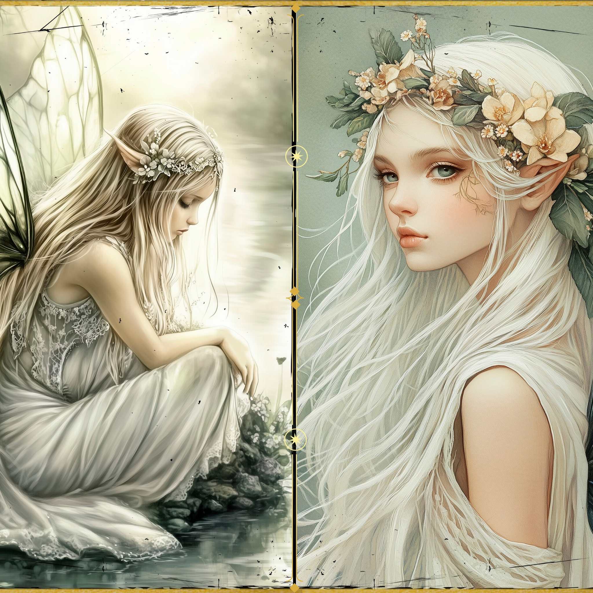 LunicArtDesign Meadow Fairy material paper 5.5 x 8.5 inches 20 different sheets