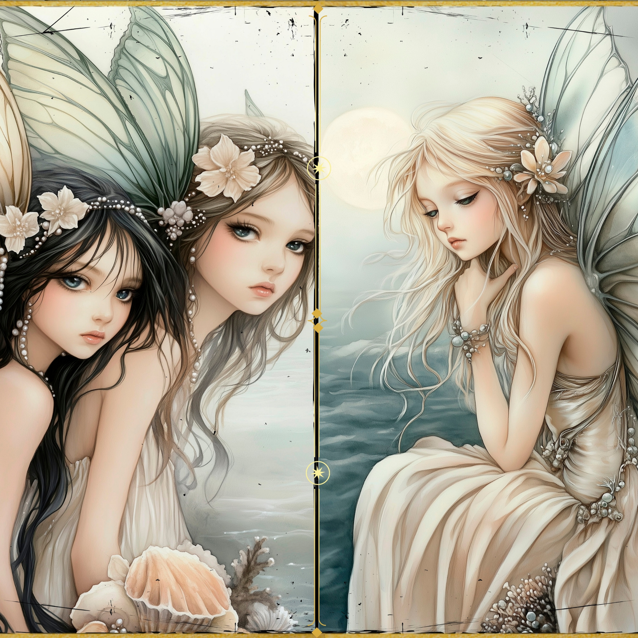 LunicArtDesign Meadow Fairy material paper 5.5 x 8.5 inches 20 different sheets
