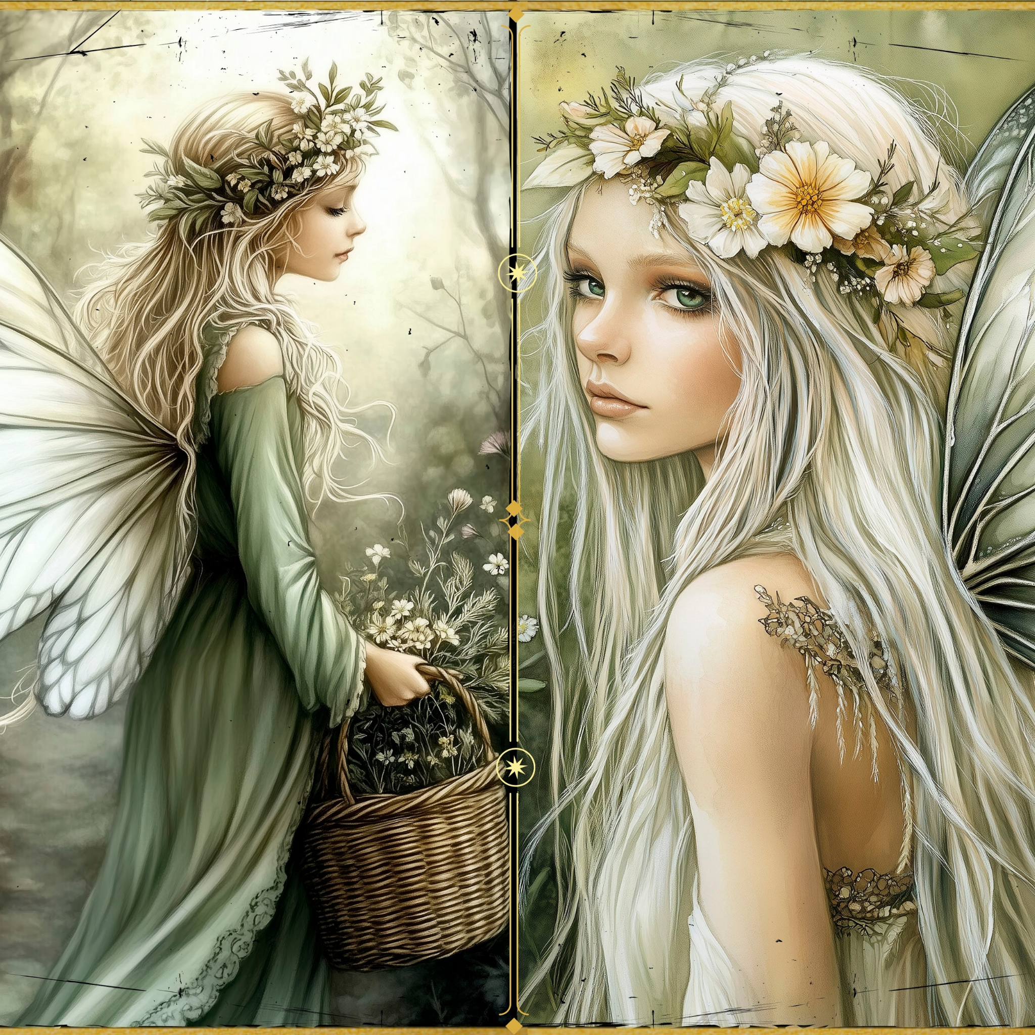 LunicArtDesign Meadow Fairy material paper 5.5 x 8.5 inches 20 different sheets