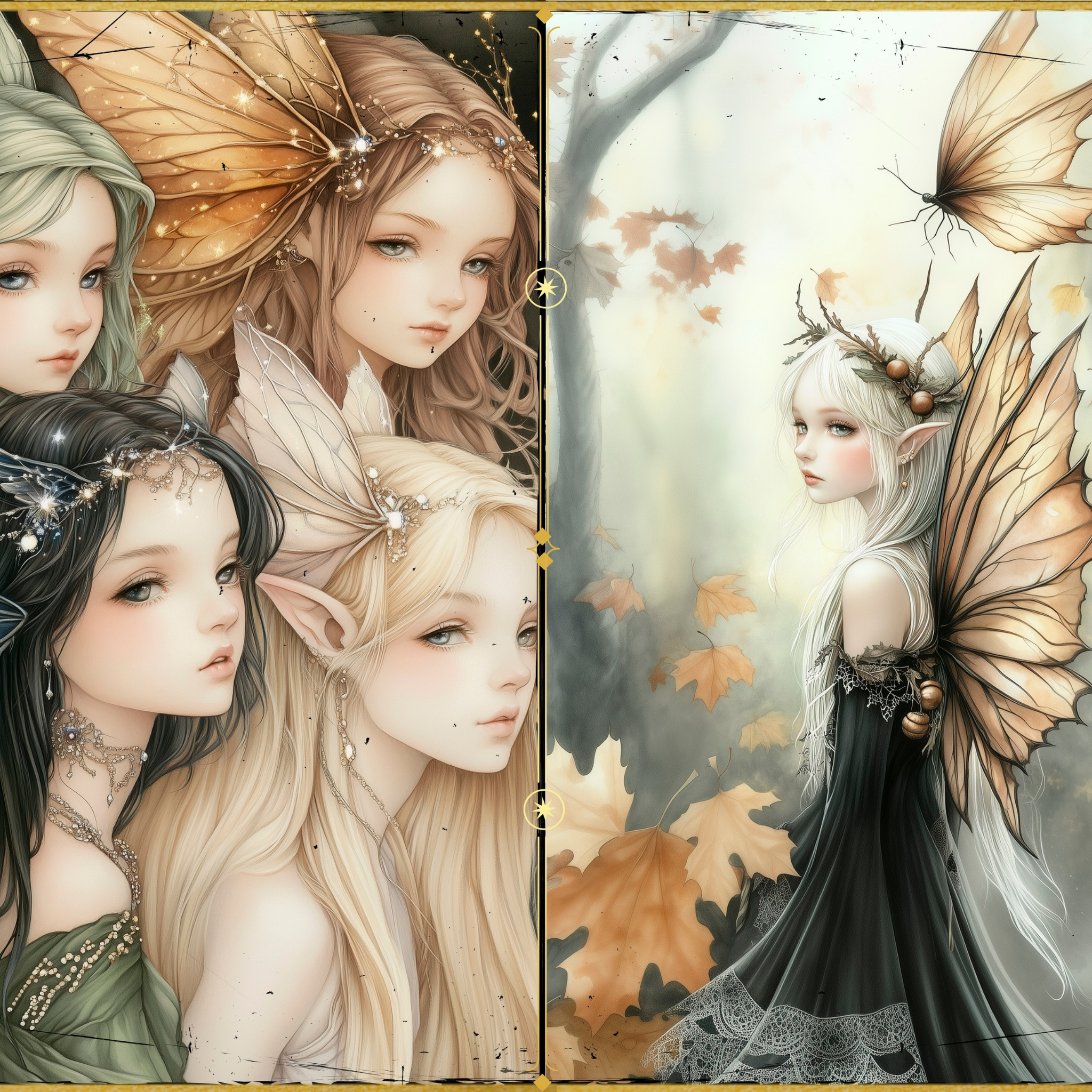 LunicArtDesign Meadow Fairy material paper 5.5 x 8.5 inches 20 different sheets