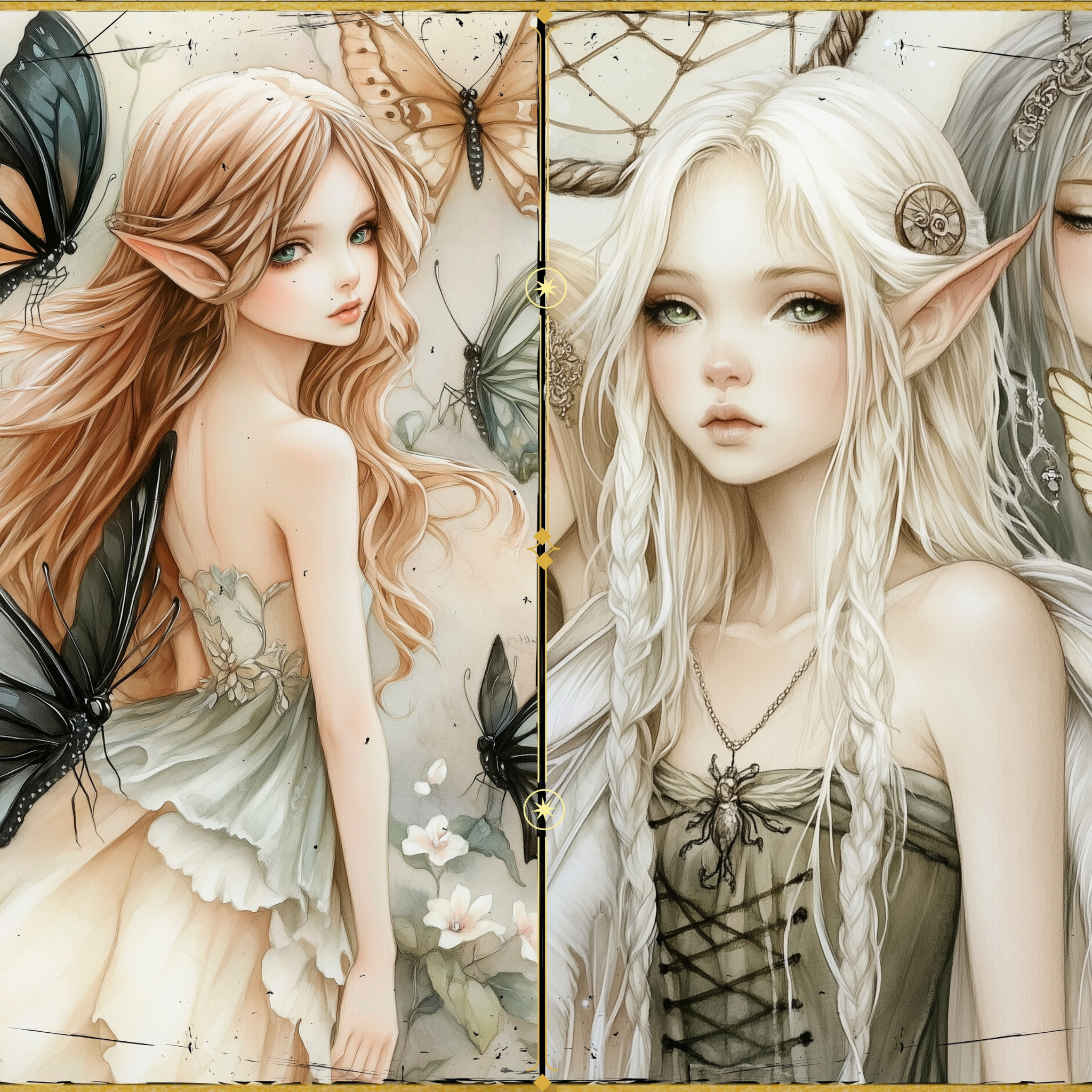 LunicArtDesign Meadow Fairy material paper 5.5 x 8.5 inches 20 different sheets
