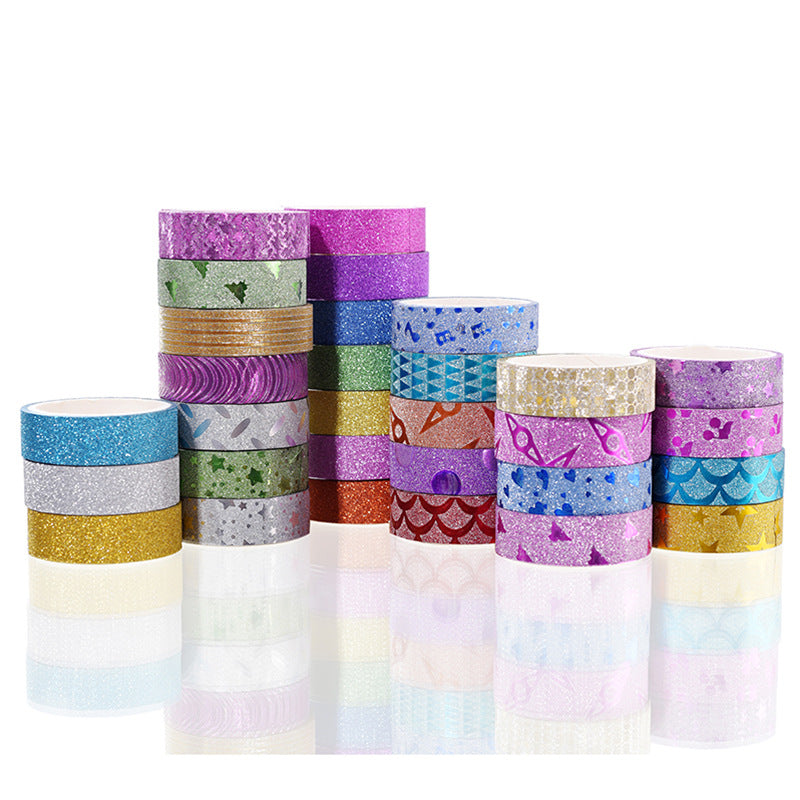 Glitter Tape Set for Scrapbooking & Decoration, 10 Rolls - ViktaShop