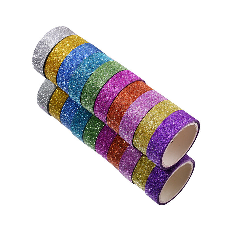 Glitter Tape Set for Scrapbooking & Decoration, 10 Rolls - ViktaShop