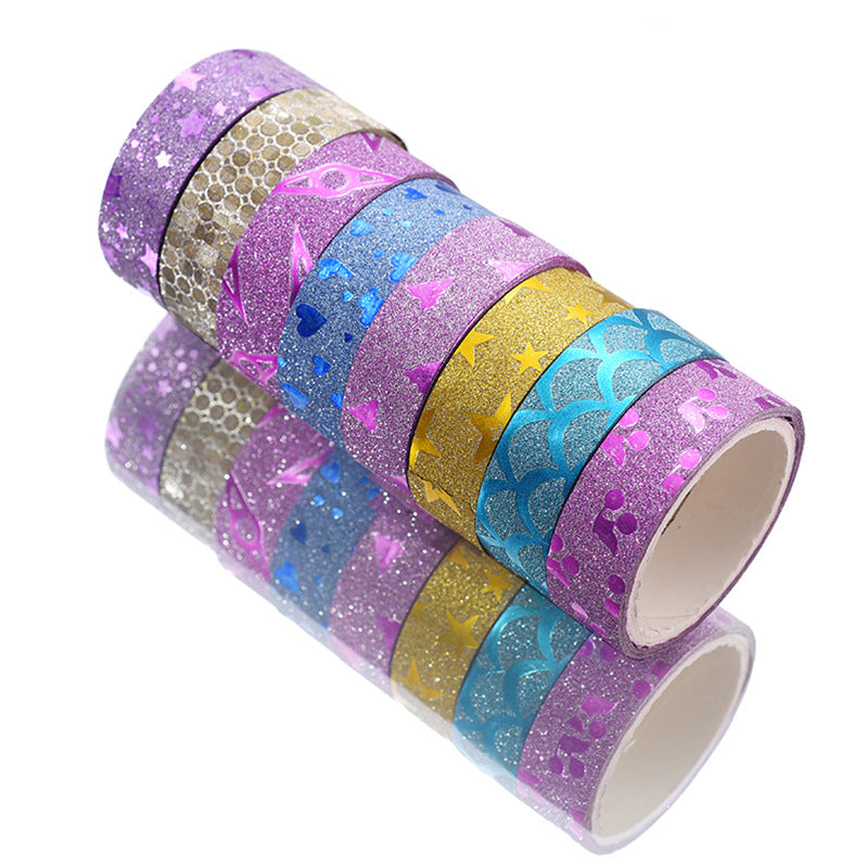 Glitter Tape Set for Scrapbooking & Decoration, 10 Rolls - ViktaShop