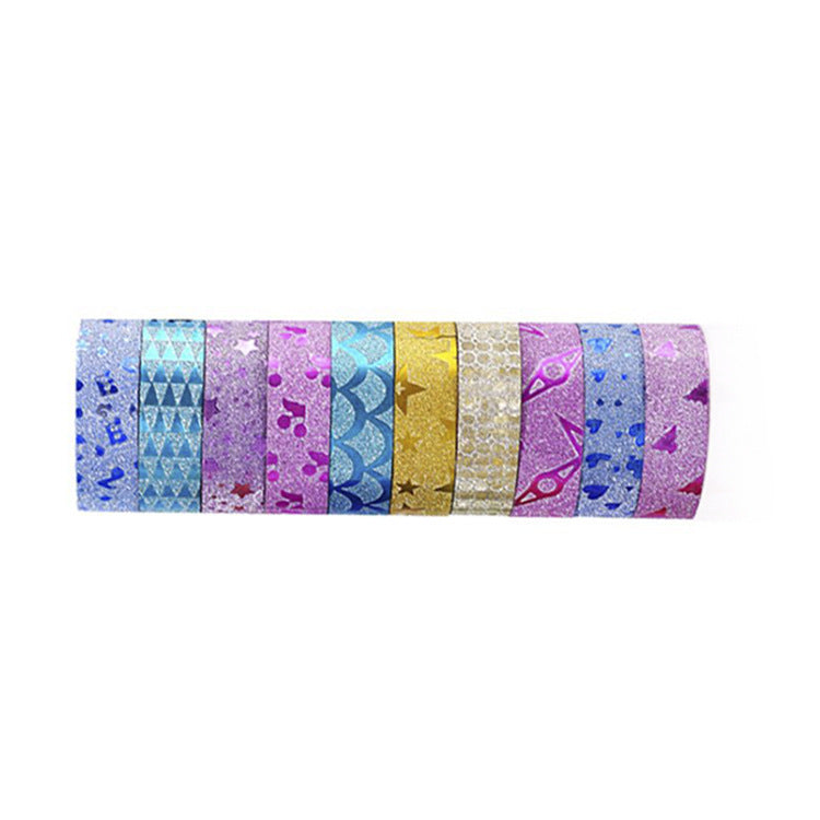 Glitter Tape Set for Scrapbooking & Decoration, 10 Rolls - ViktaShop