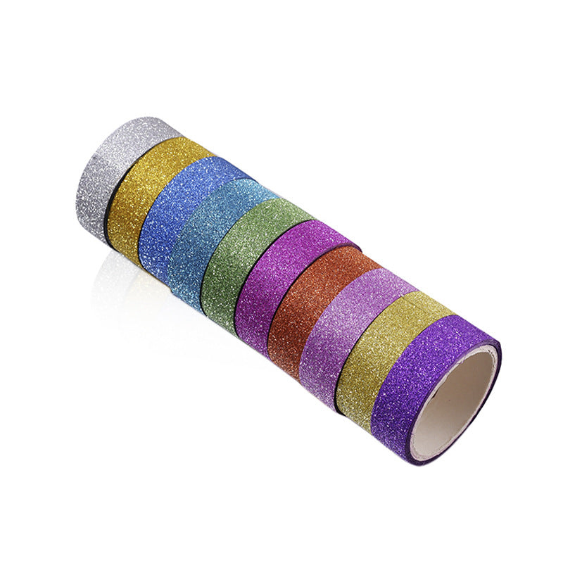 Glitter Tape Set for Scrapbooking & Decoration, 10 Rolls - ViktaShop