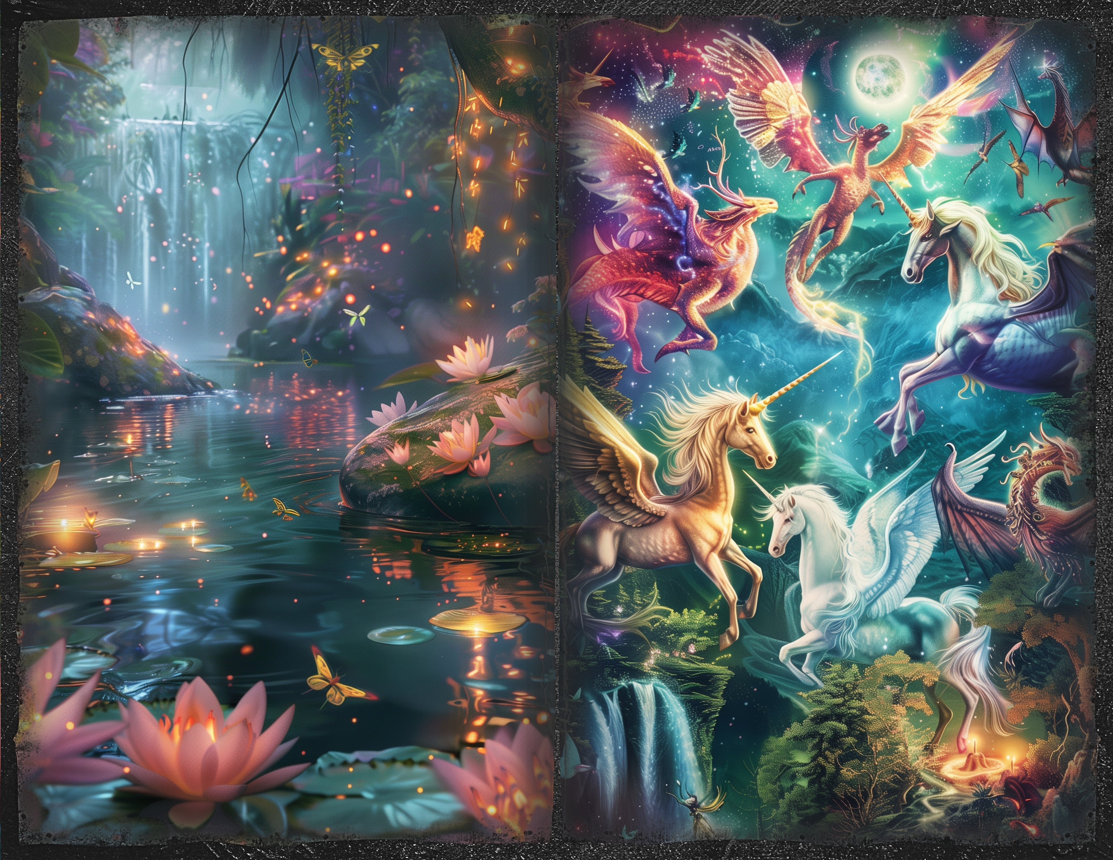 LunicArtDesign fantazy forest material paper 5.5 x 8.5 inches 20 different sheets