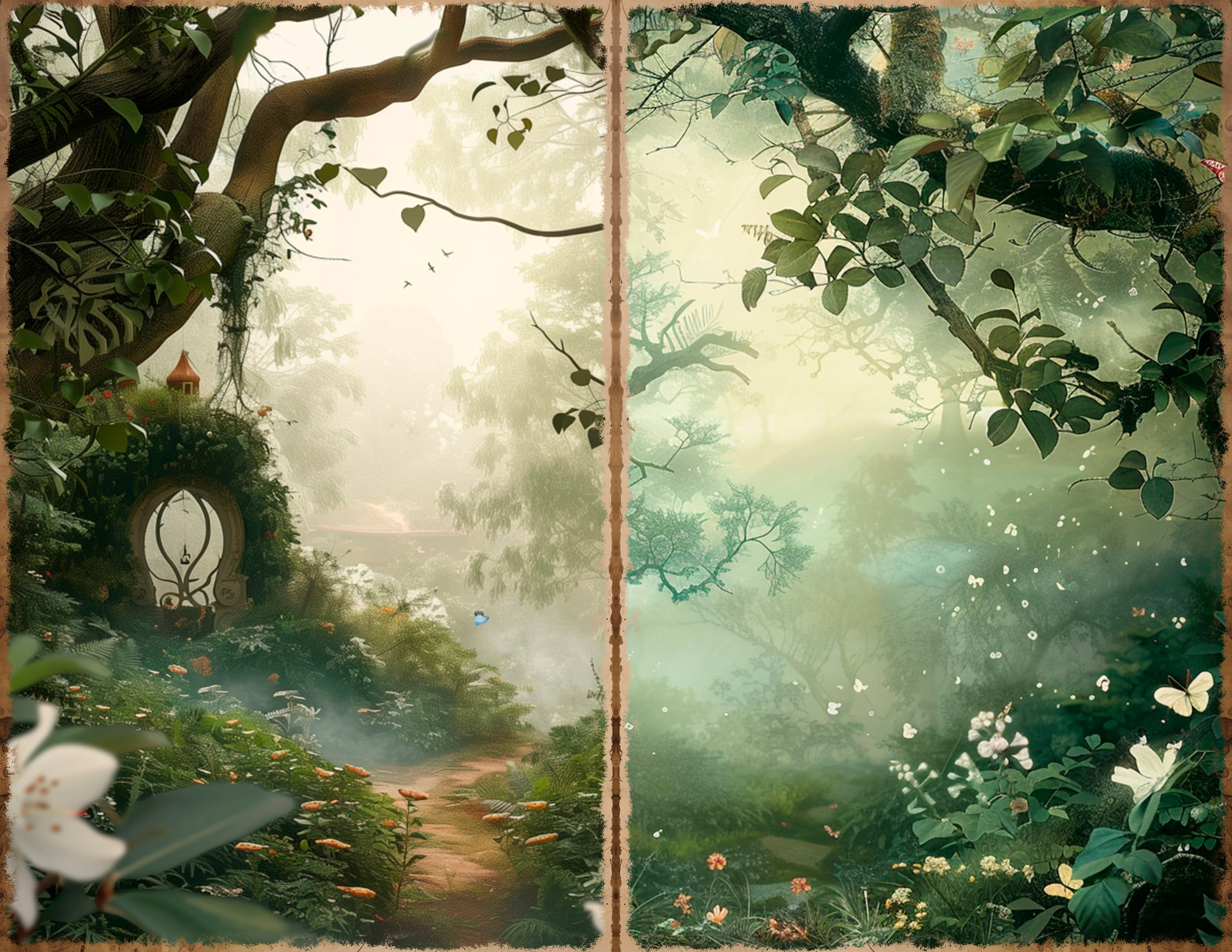 LunicArtDesign secret forest landscape material paper 5,5 x 8,5 inches 20 different sheets