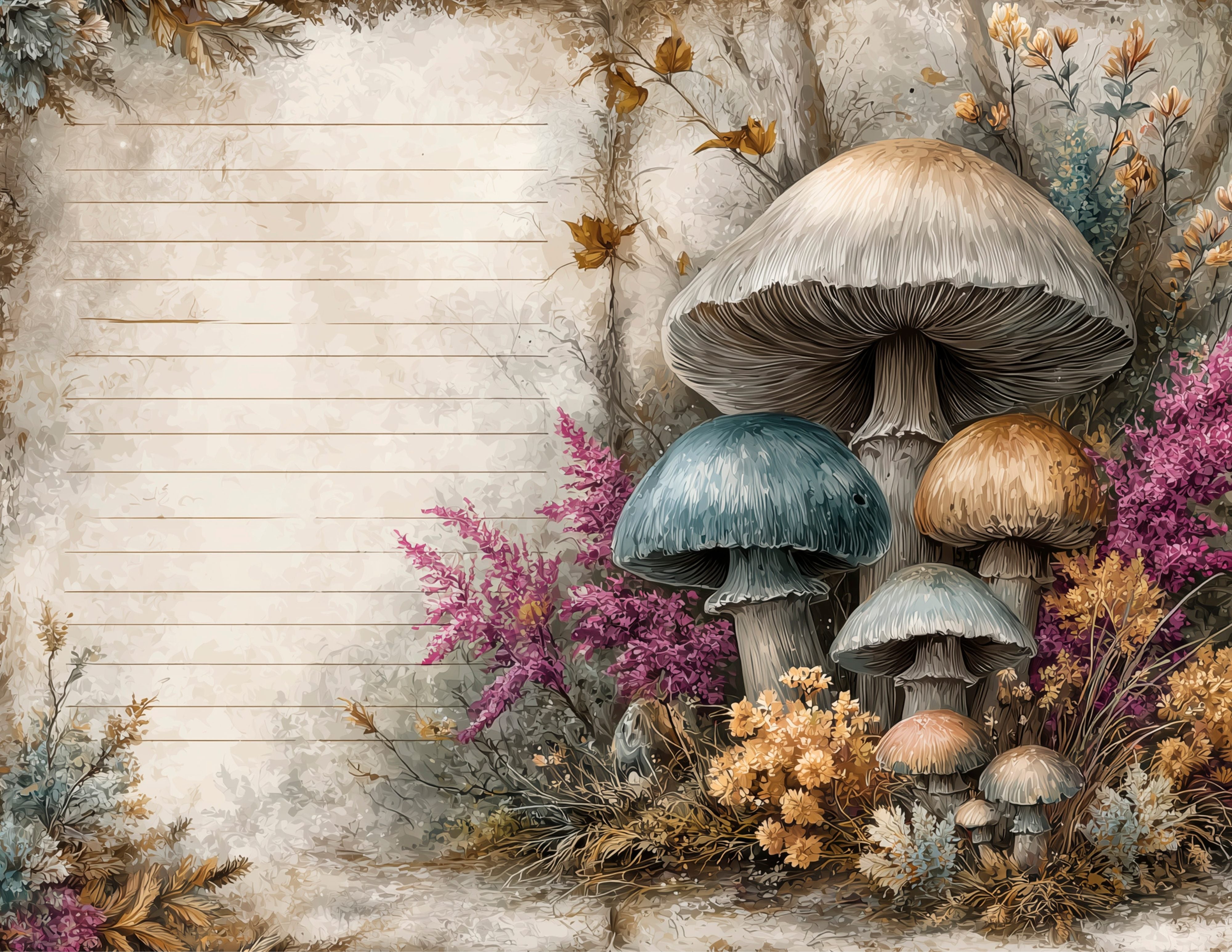 LunicArtDesign Forest material paper 5.5 x 8.5 inches 20 different sheets - ViktaShop