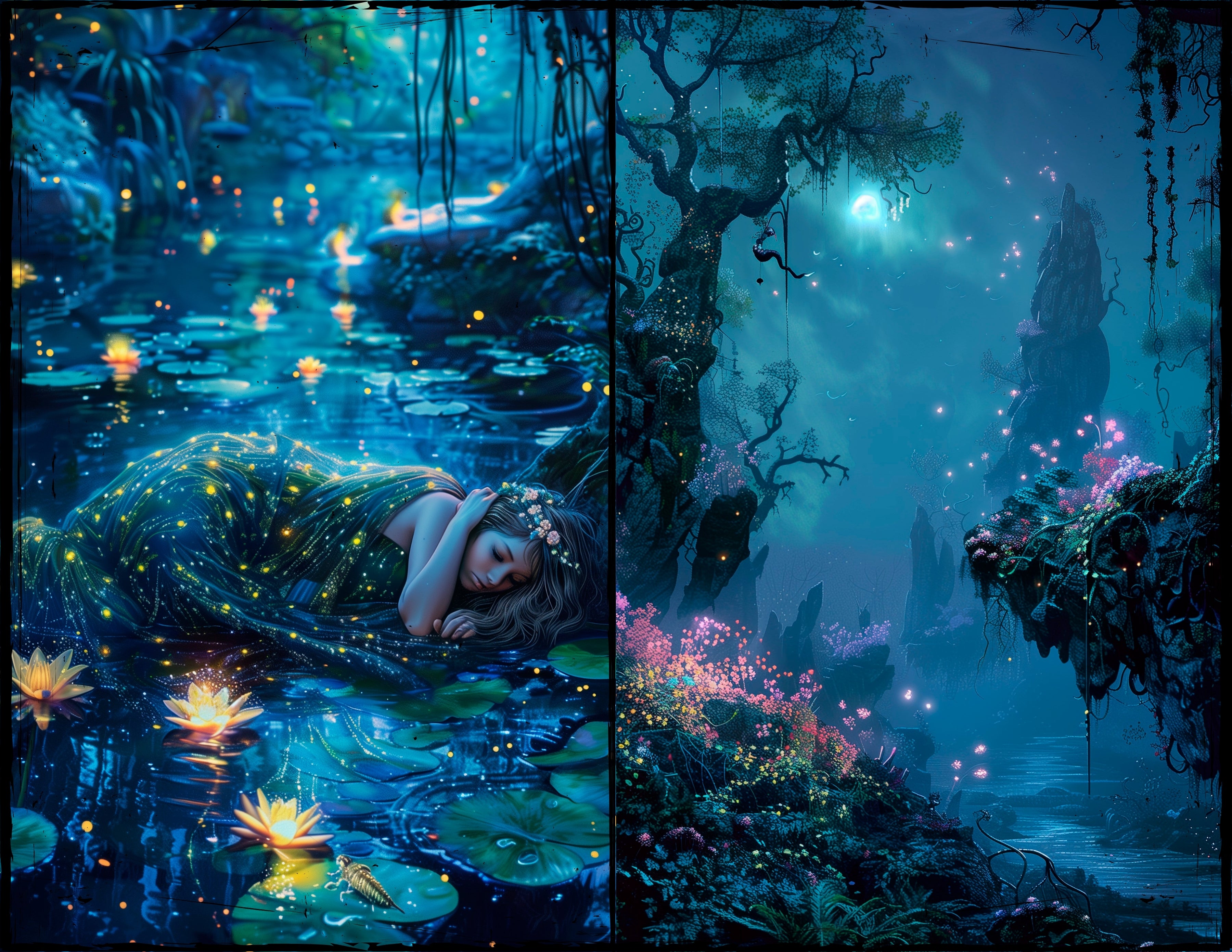 LunicArtDesign enchanted forest material paper 5,5 x 8,5 inches 20 different sheets