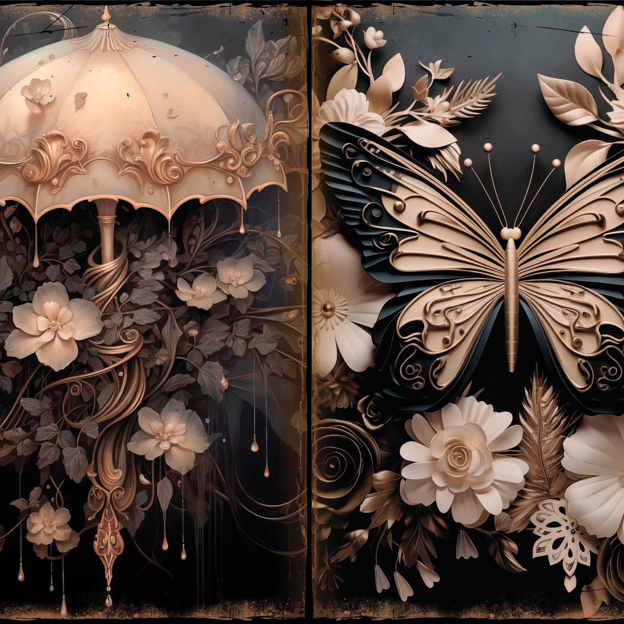 LunicArtDesign Butterfly Pages material paper 5.5 x 8.5 inches 20 different sheets
