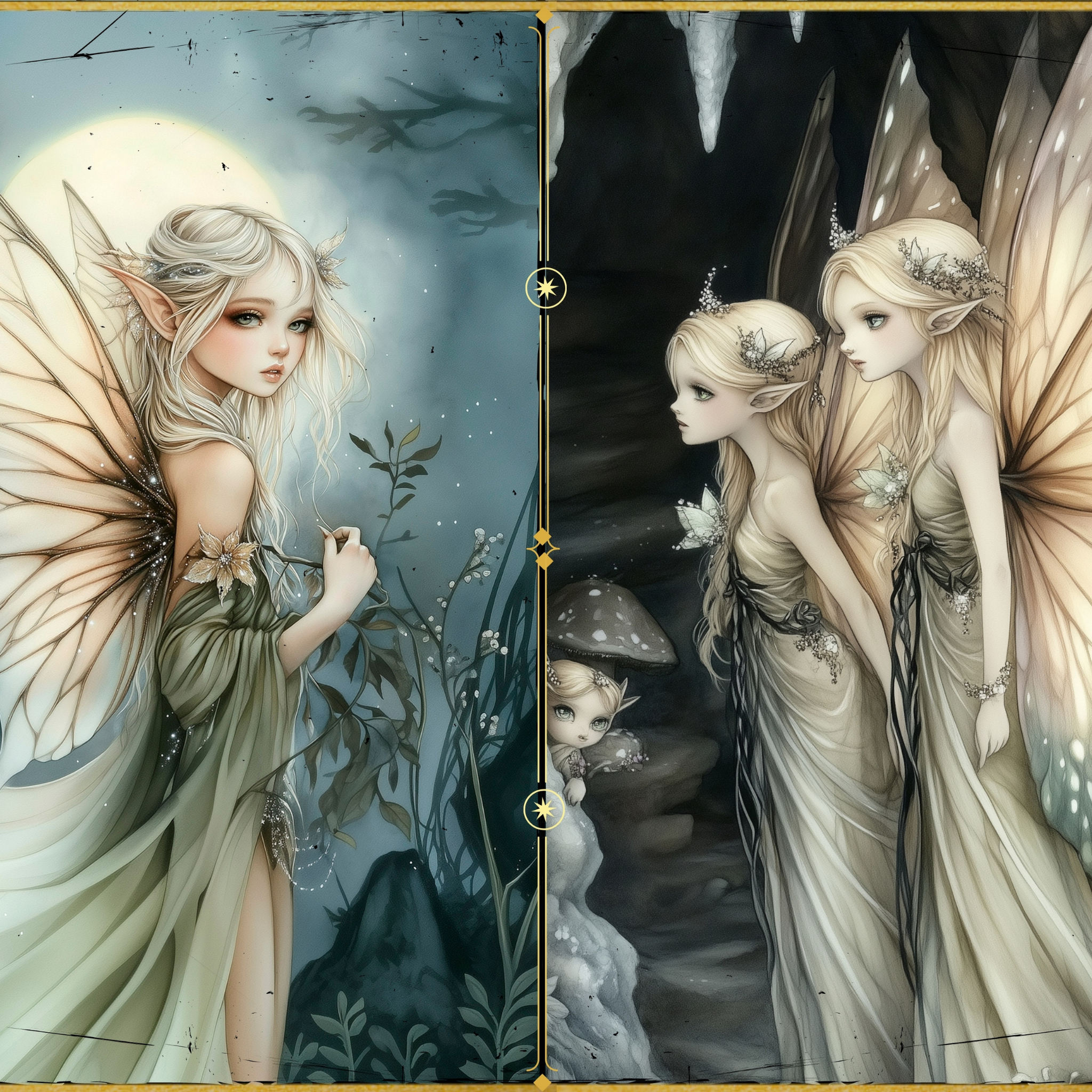 LunicArtDesign Meadow Fairy material paper 5.5 x 8.5 inches 20 different sheets