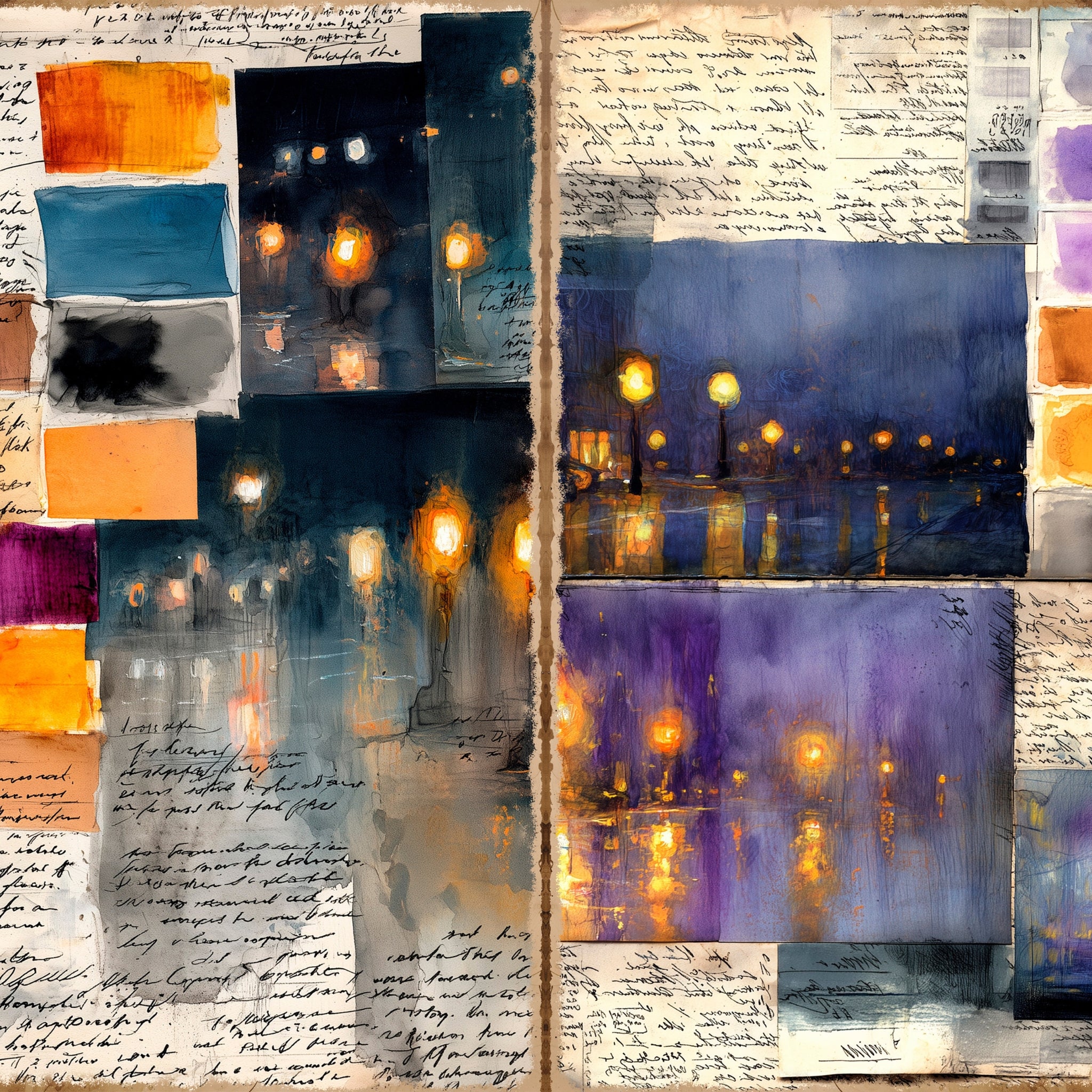 LunicArtDesign Paint Swatch material paper 5.5 x 8.5 inches 20 different sheets