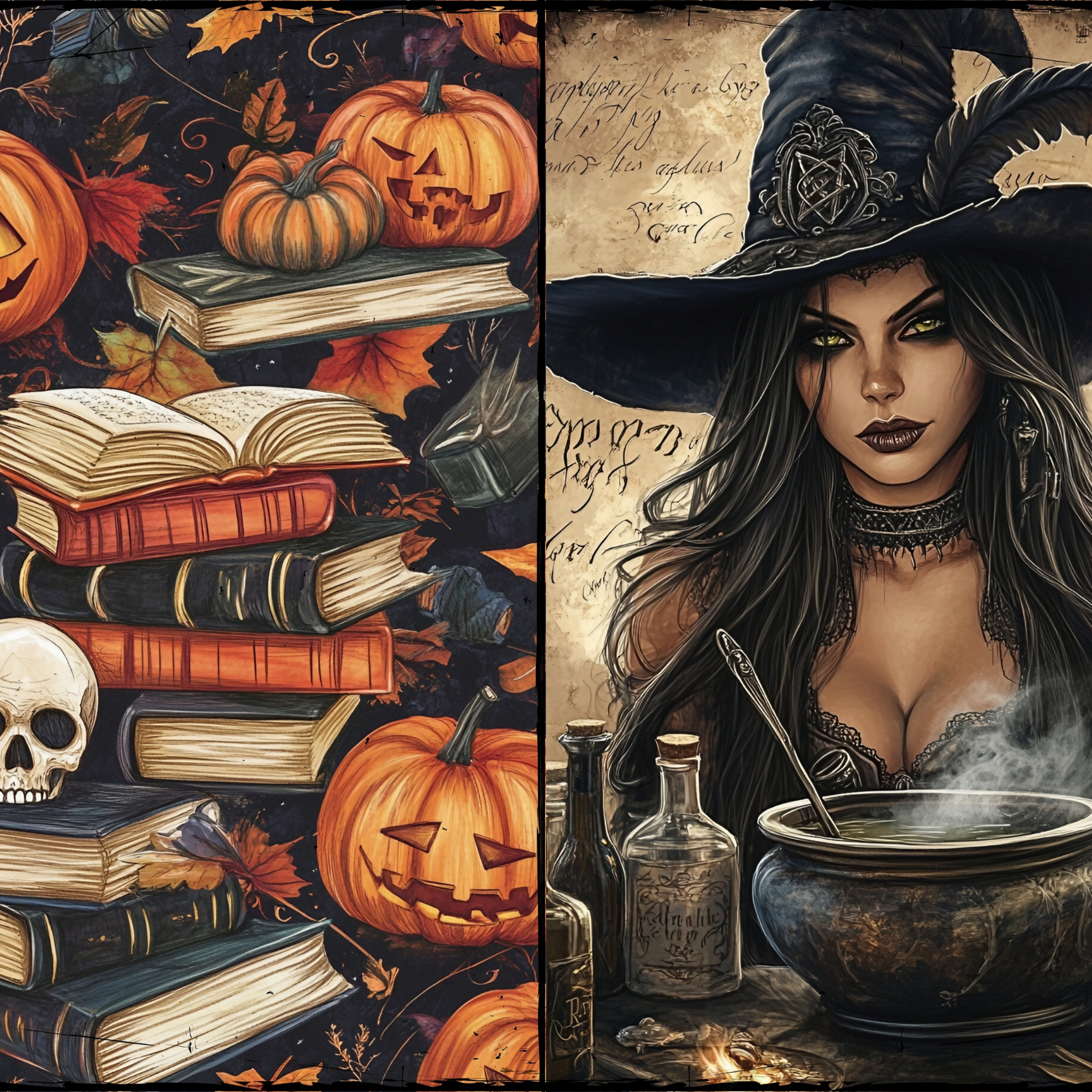 LunicArtDesign Halloween material paper 5.5 x 8.5 inches 20 different sheets