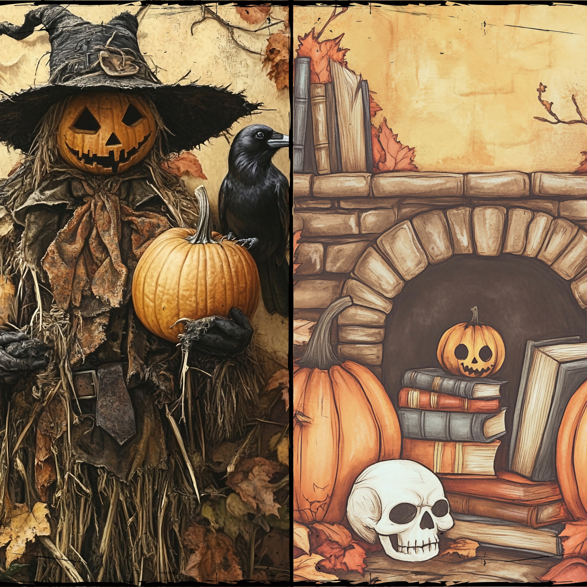 LunicArtDesign Halloween material paper 5.5 x 8.5 inches 20 different sheets