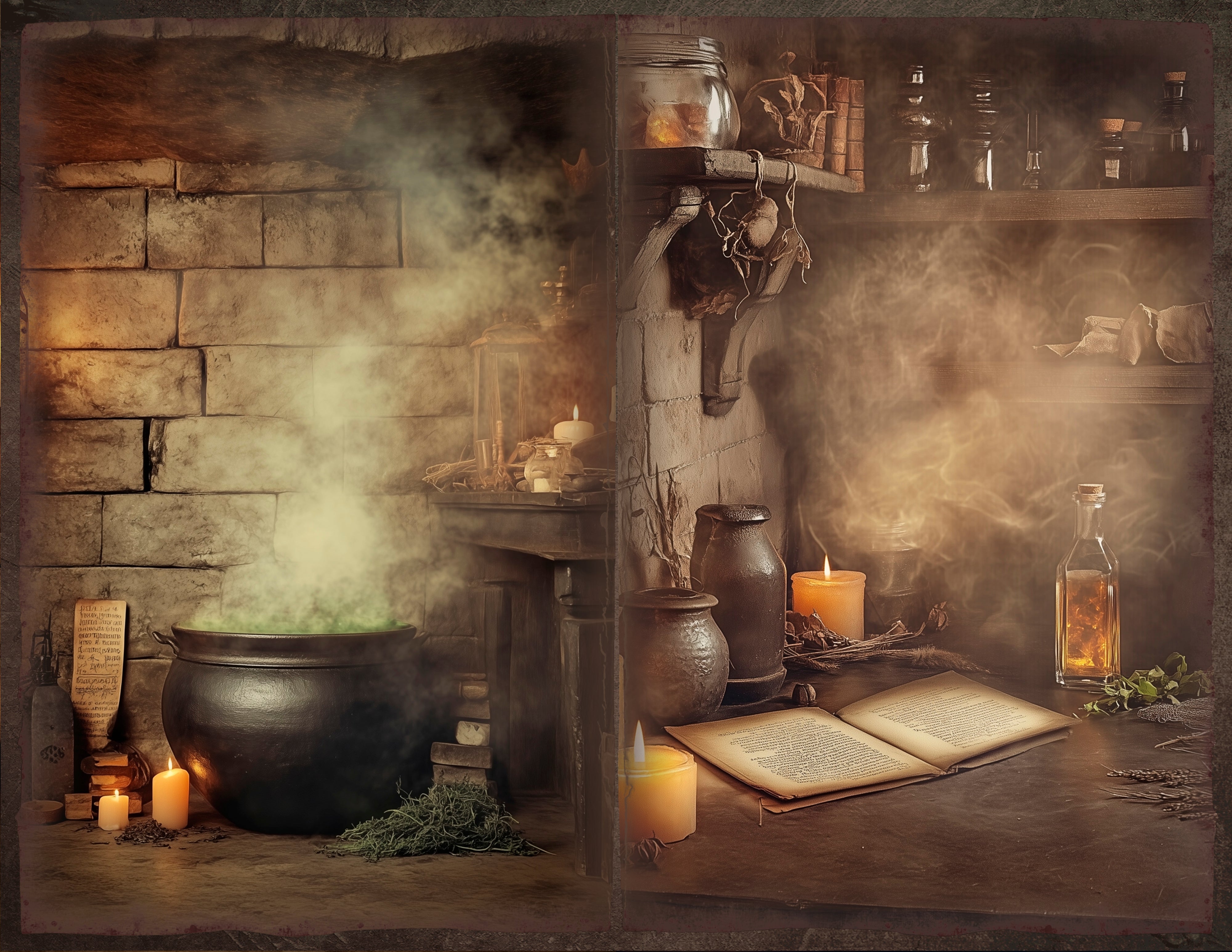 LunicArtDesign dark witch series material paper 5.5 x 8.5 inches 20 different sheets