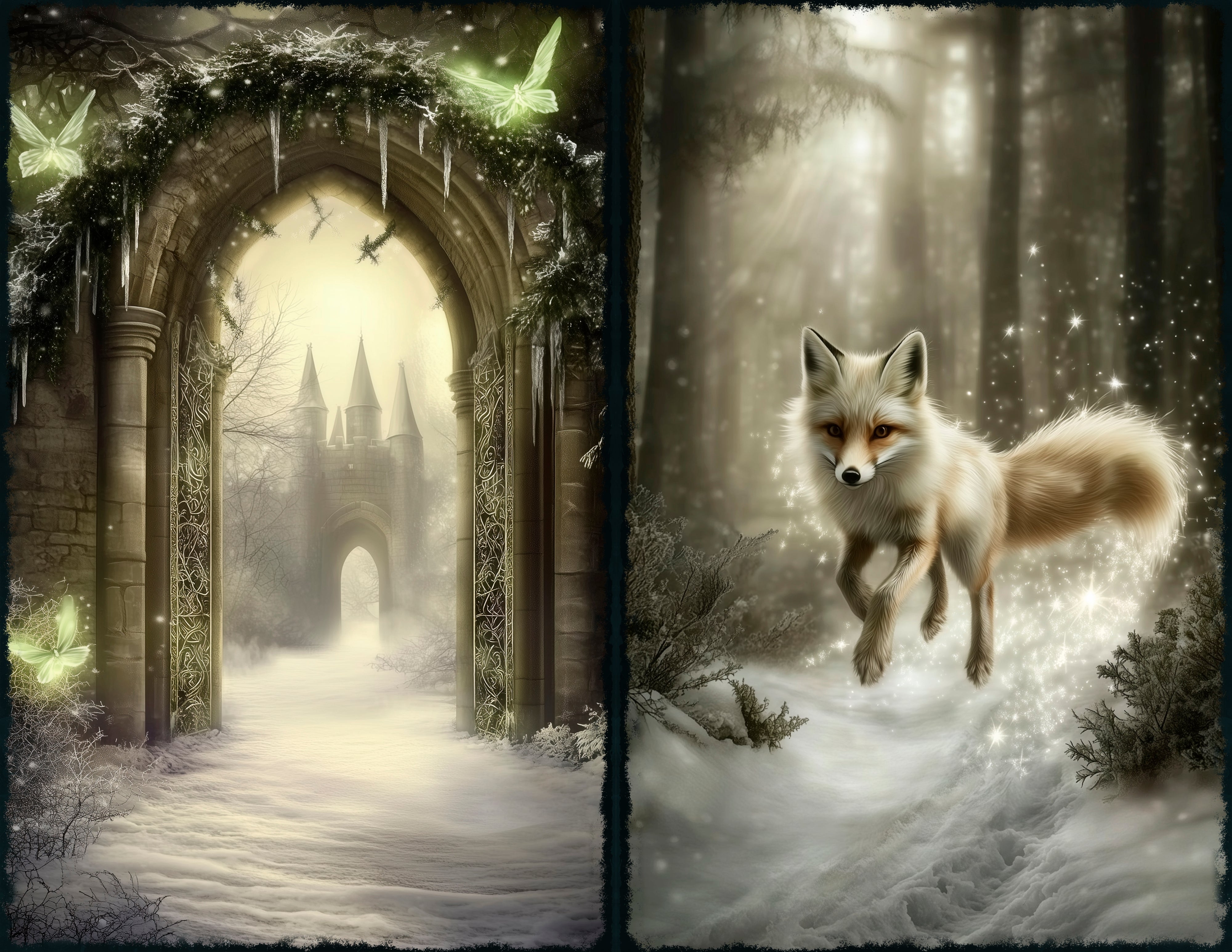 LunicArtDesign winter fairy material paper 5,5 x 8,5 inches 20 different sheets