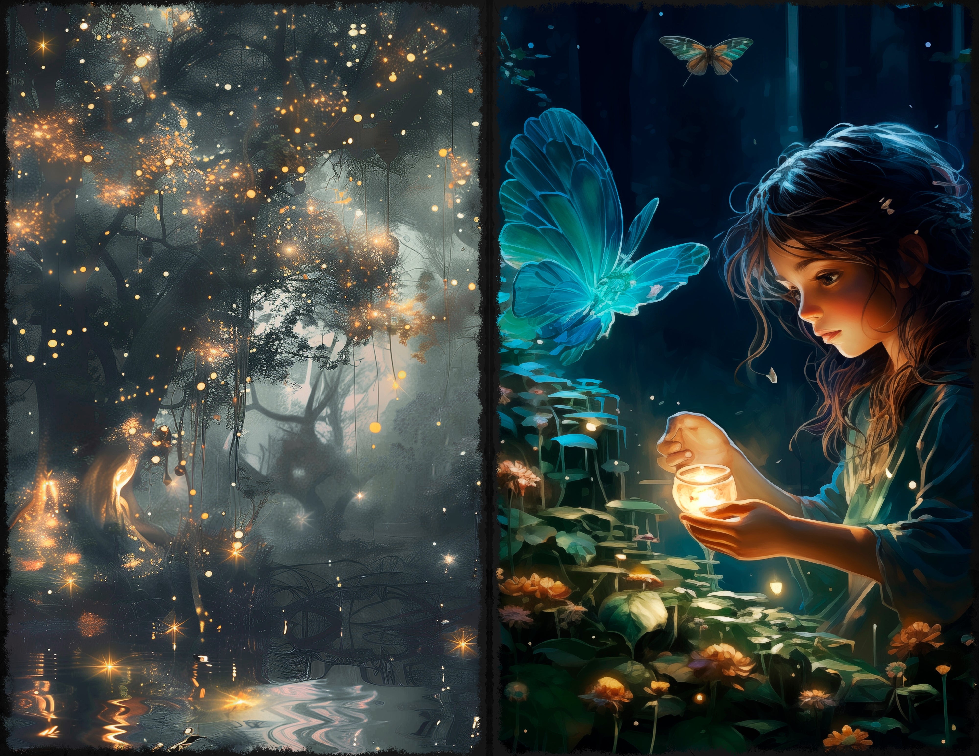 LunicArtDesign Fairy forest material paper 5,5 x 8,5 inches 20 different sheets