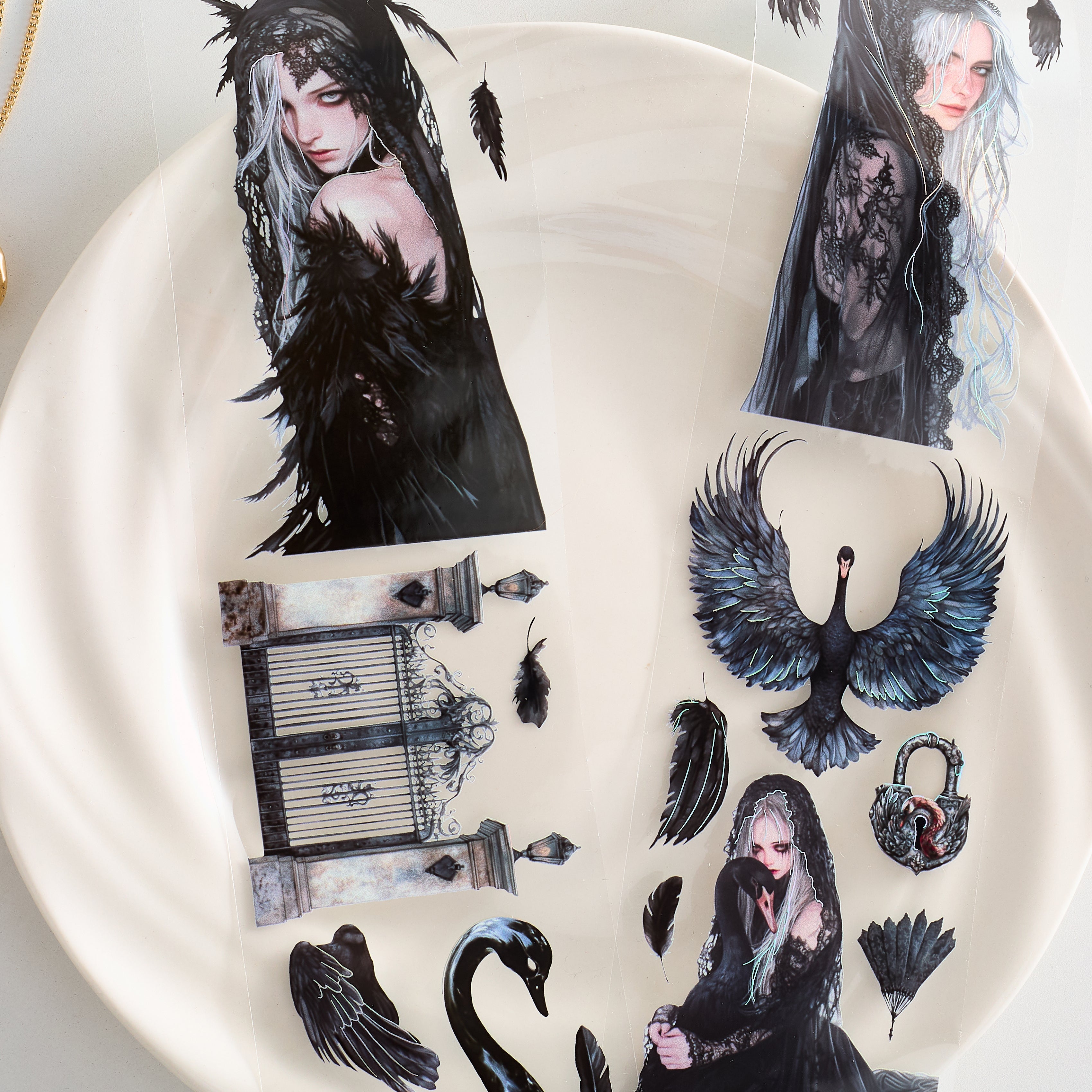 Shiimmer Black Swam PET Tape 6cm x 1m