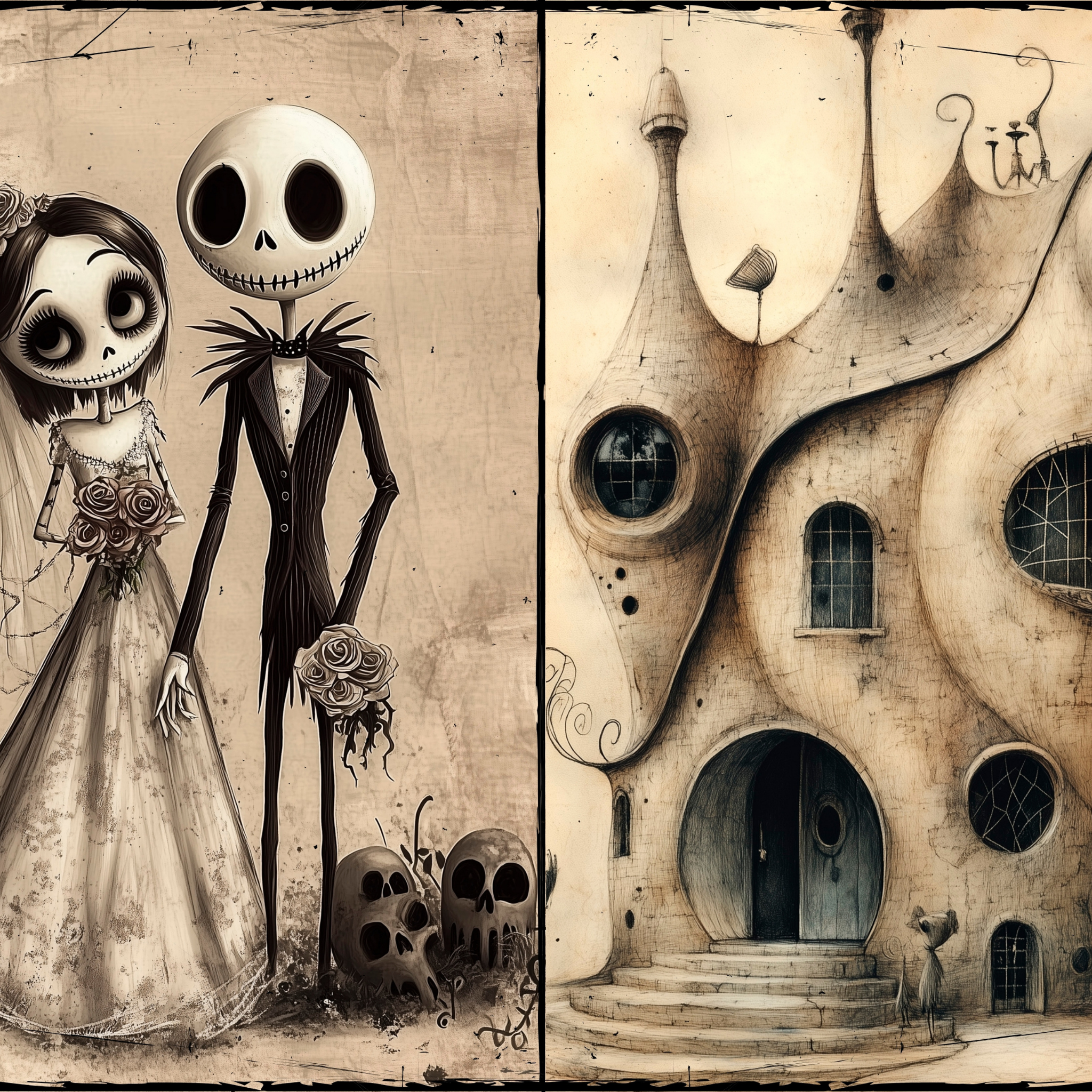 LunicArtDesign Gothic Halloween material paper 5.5 x 8.5 inches 20 different sheets