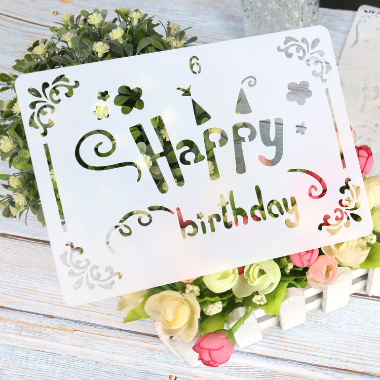 Happy Birthday DIY Painting Template - ViktaShop