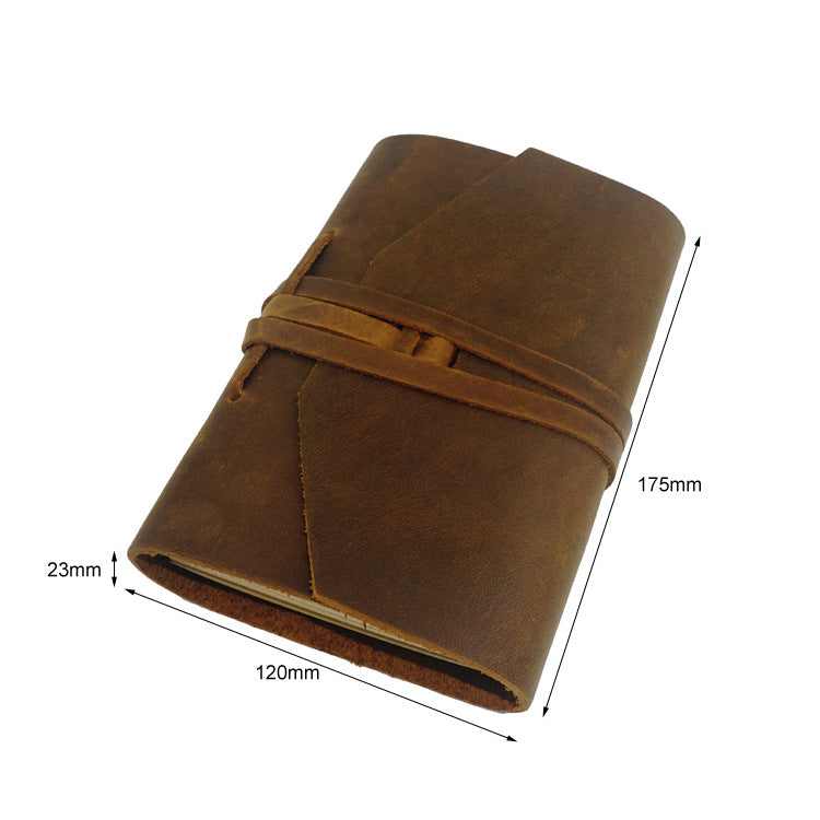 Genuine Cowhide Travel Notebook – Hand-Tied Rope Journal, 2 Options - ViktaShop