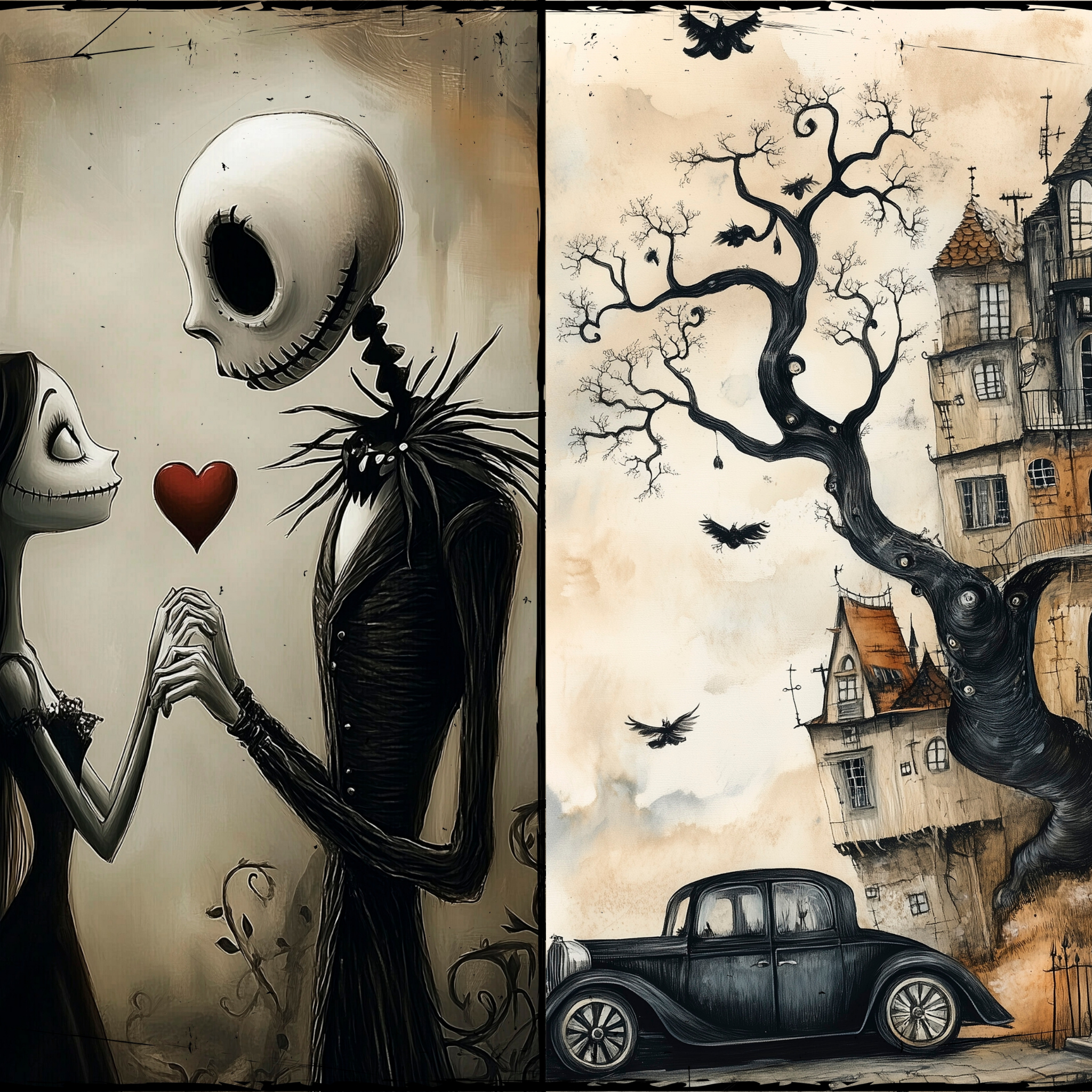 LunicArtDesign Gothic Halloween material paper 5.5 x 8.5 inches 20 different sheets