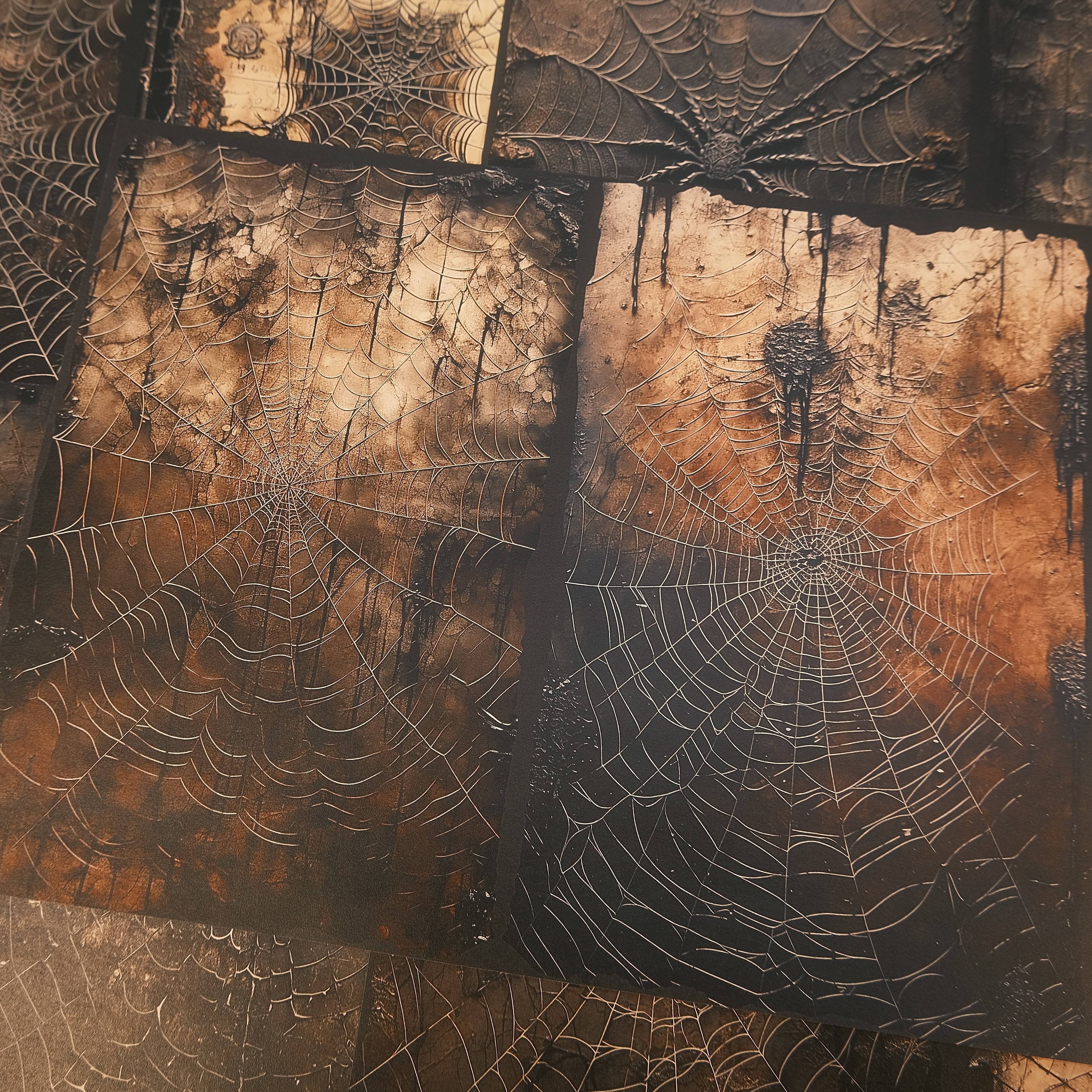 Gothic Dark Spider Web Halloween Material Paper A4 5 Sheets - ViktaShop