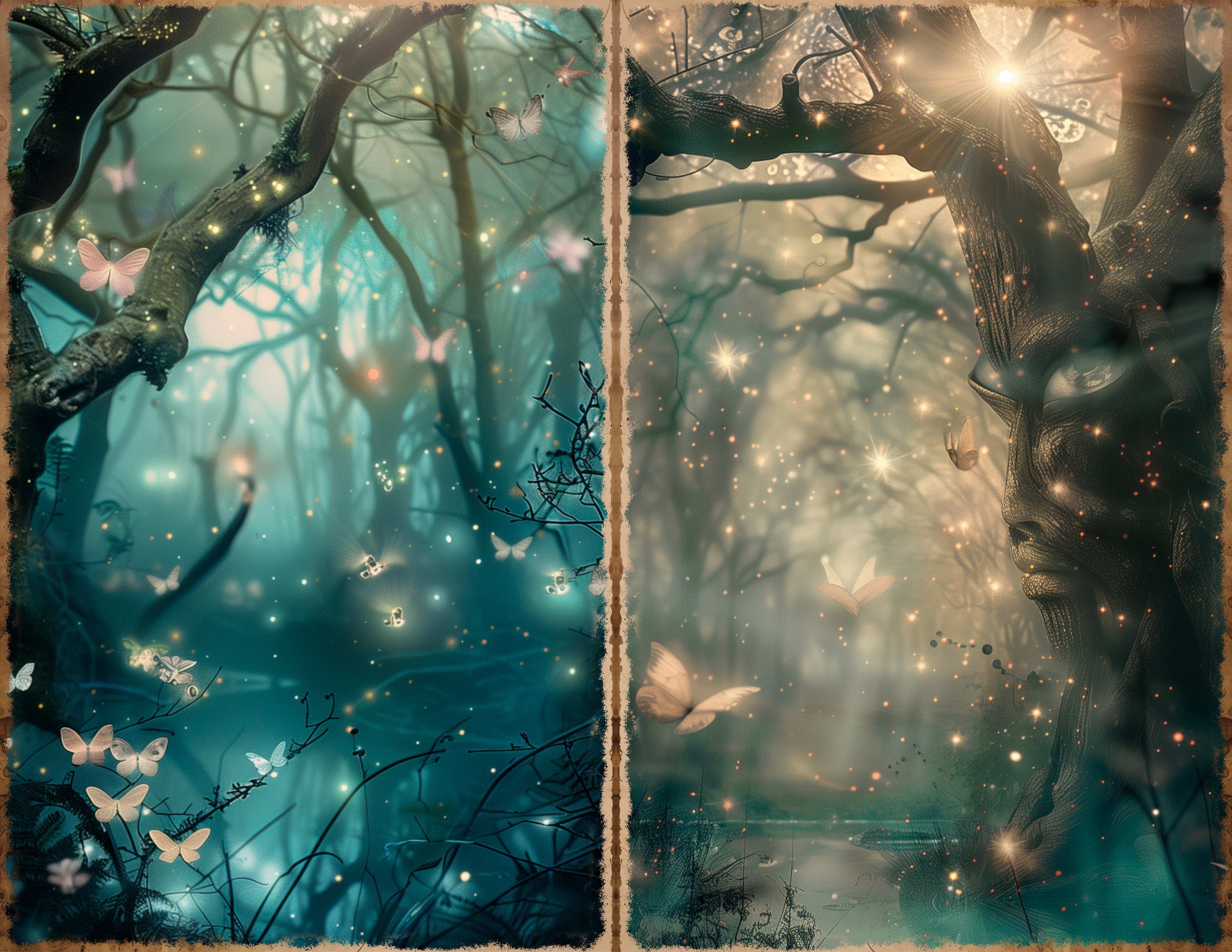 LunicArtDesign secret forest landscape material paper 5,5 x 8,5 inches 20 different sheets