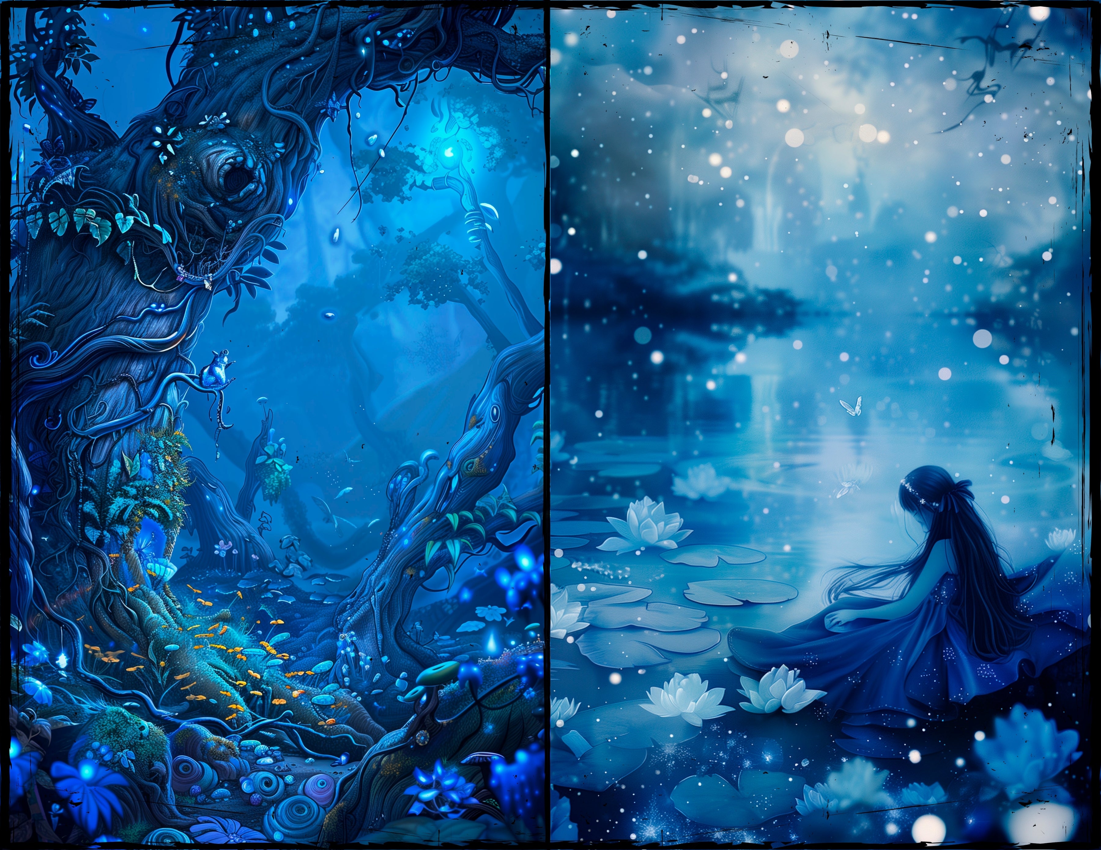 LunicArtDesign enchanted forest material paper 5,5 x 8,5 inches 20 different sheets