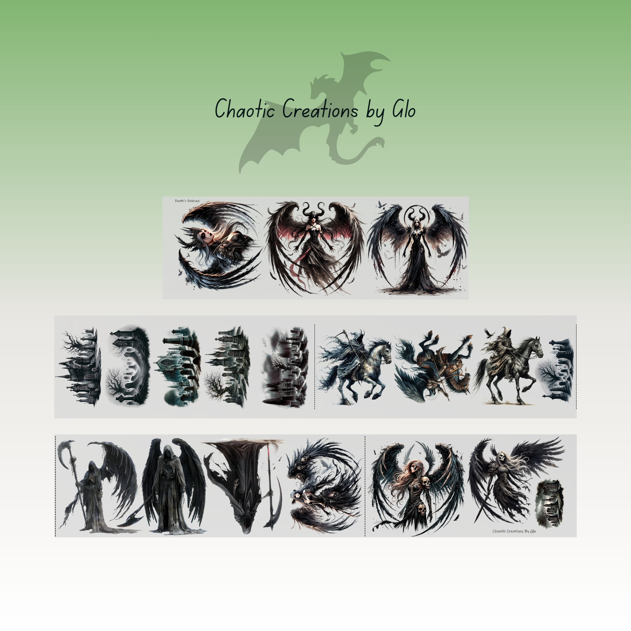 Chaotic Creations by Glo Deaths Embrace PET Tape 9cm x 1.25m