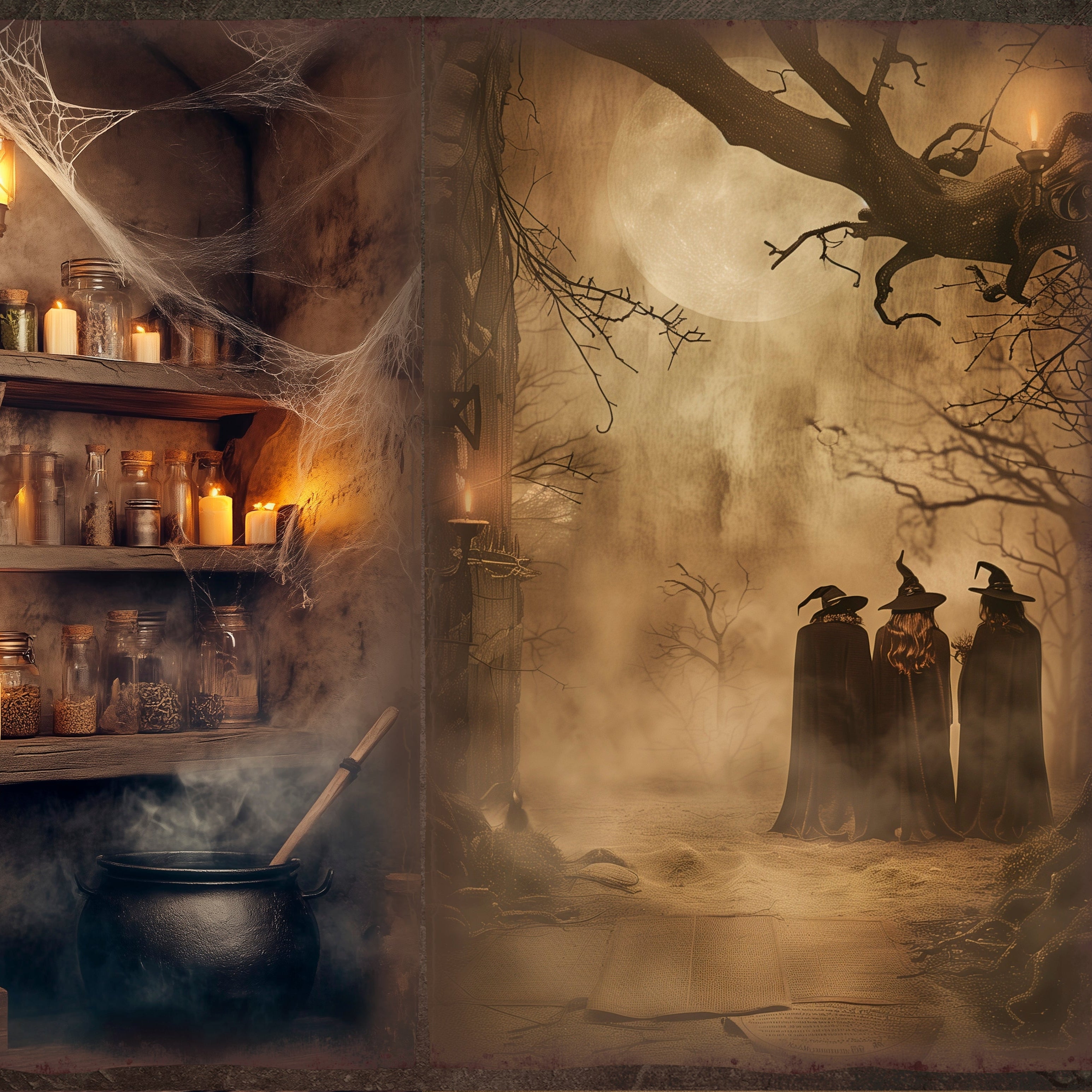 LunicArtDesign dark witch series material paper 5.5 x 8.5 inches 20 different sheets