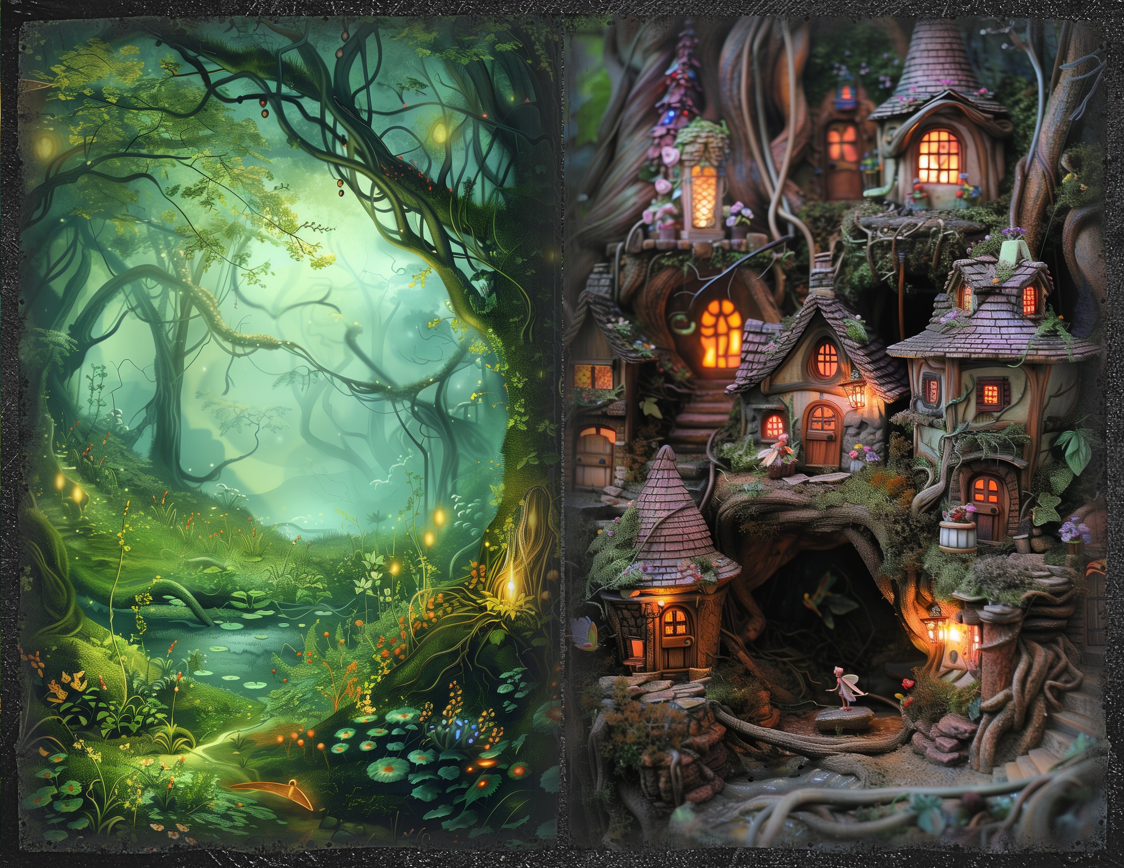 LunicArtDesign fantazy forest material paper 5.5 x 8.5 inches 20 different sheets