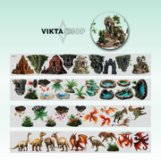 Viktashop Asian Buildings and Animals PET Tape 10cm x 2.5m