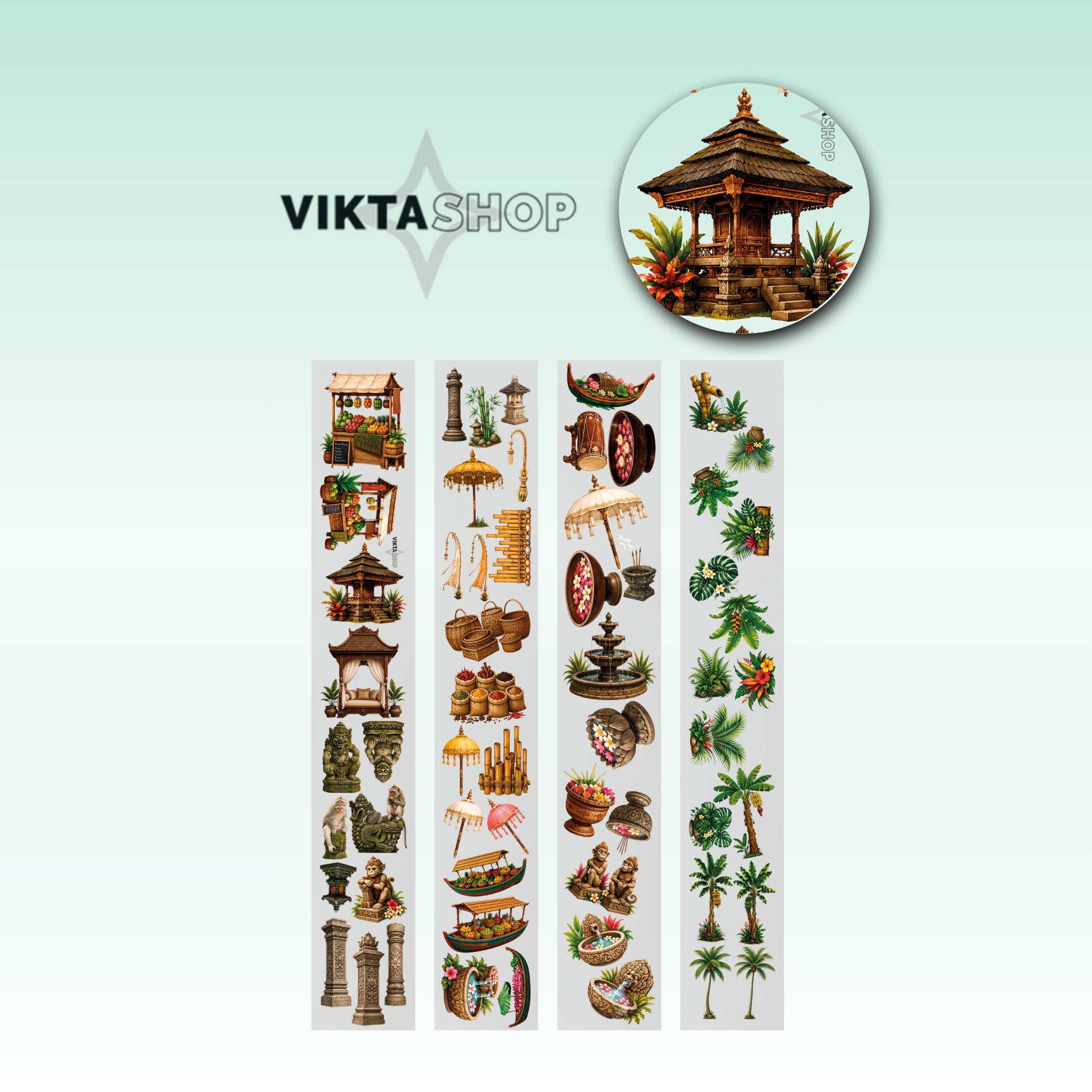 Viktashop Asian Theme PET Tape 9cm x 2.5m