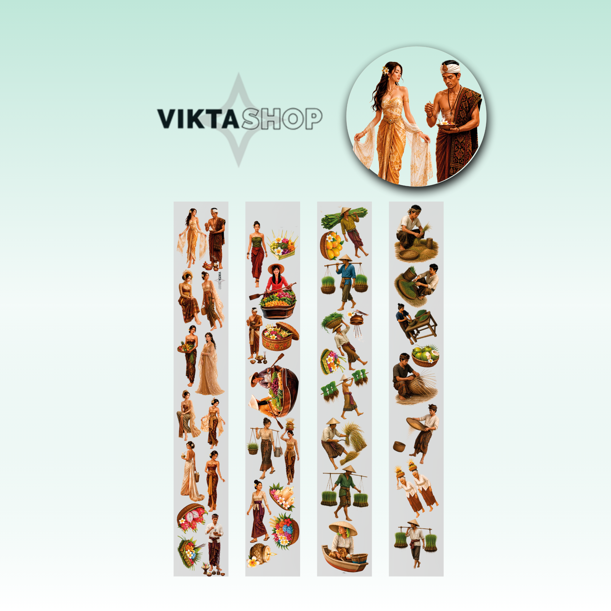 Viktashop Asian Characters PET Tape 9cm x 2.5m