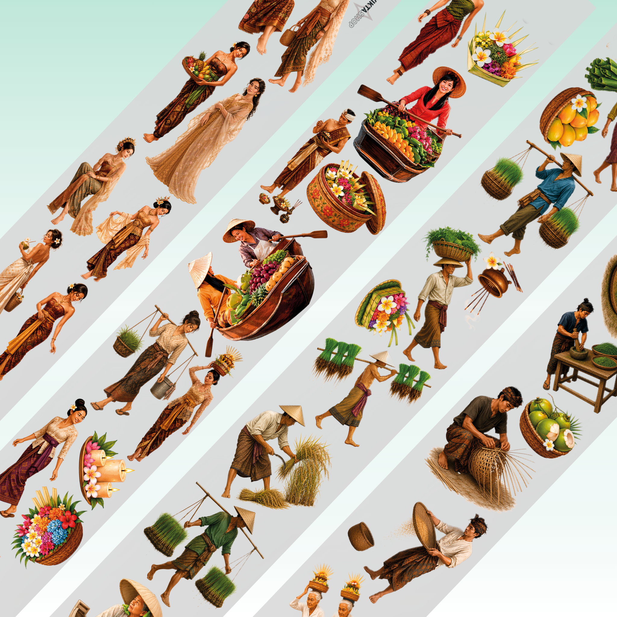 Viktashop Asian Characters PET Tape 9cm x 2.5m