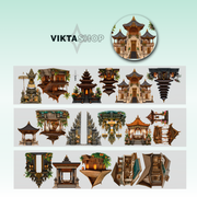 Viktashop Asian Houses PET Tape 9cm x 1.25m