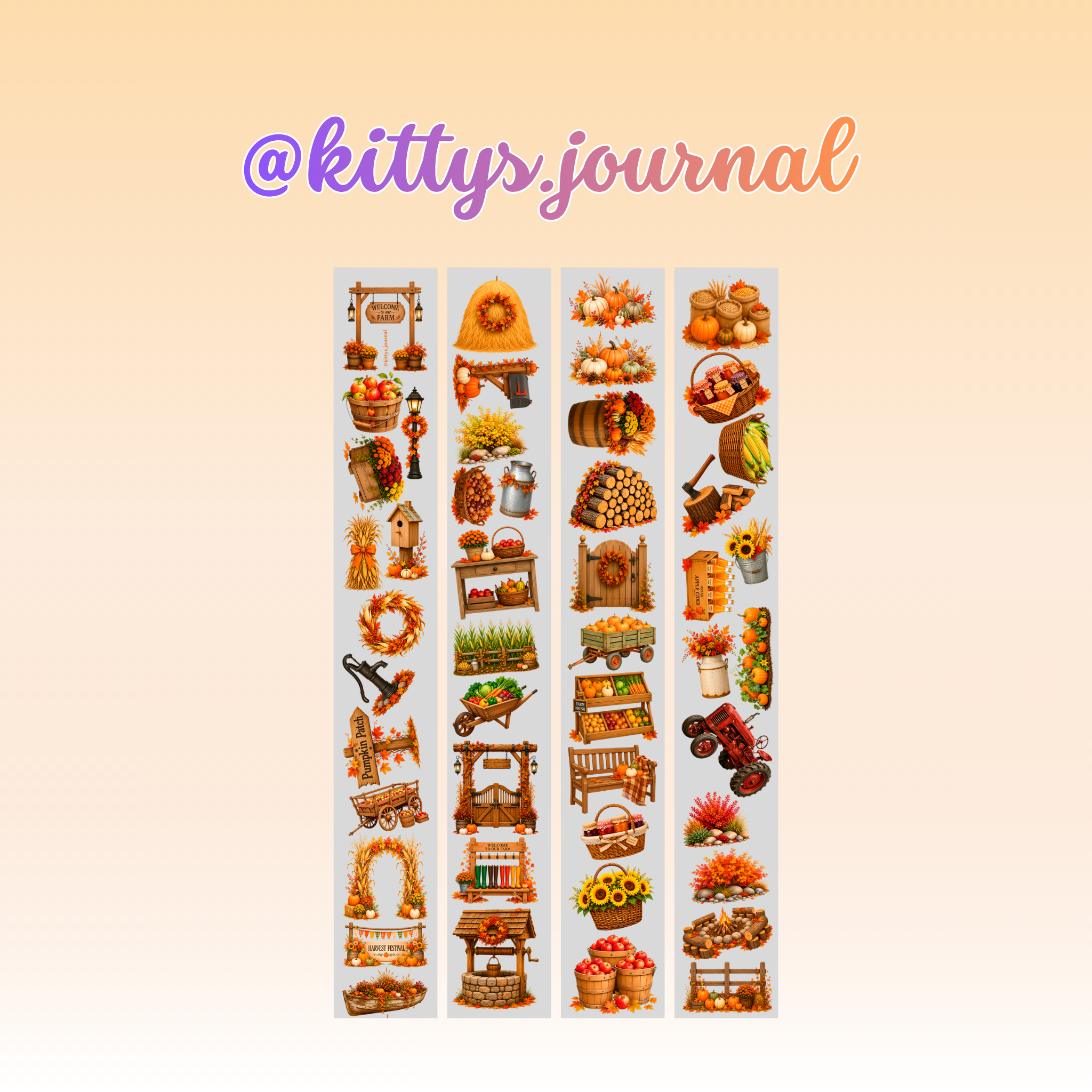 Kittys Journal Autumn Harvest PET Tape 8cm x 2.5m