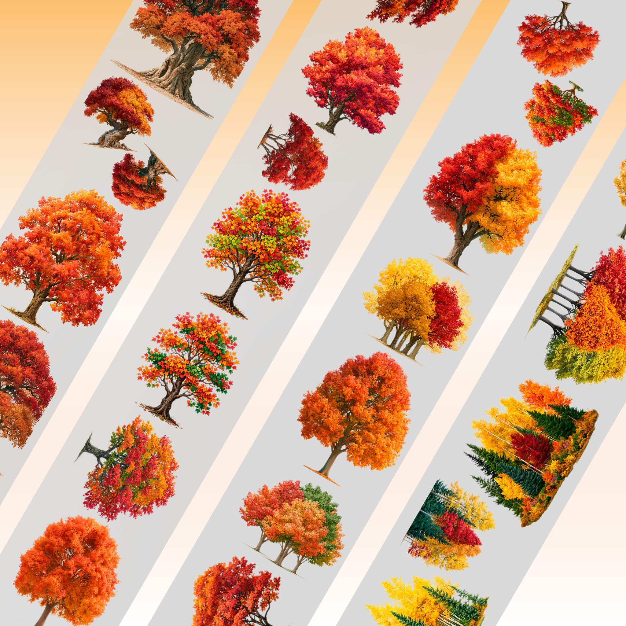 Viktashop Autumn Trees PET Tape 9cm x 2.5m
