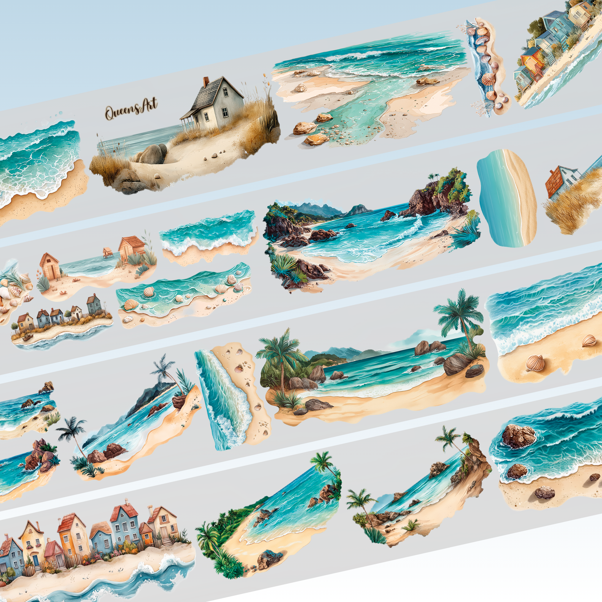 Queens Art Beach PET Tape 9cm x 2.5m