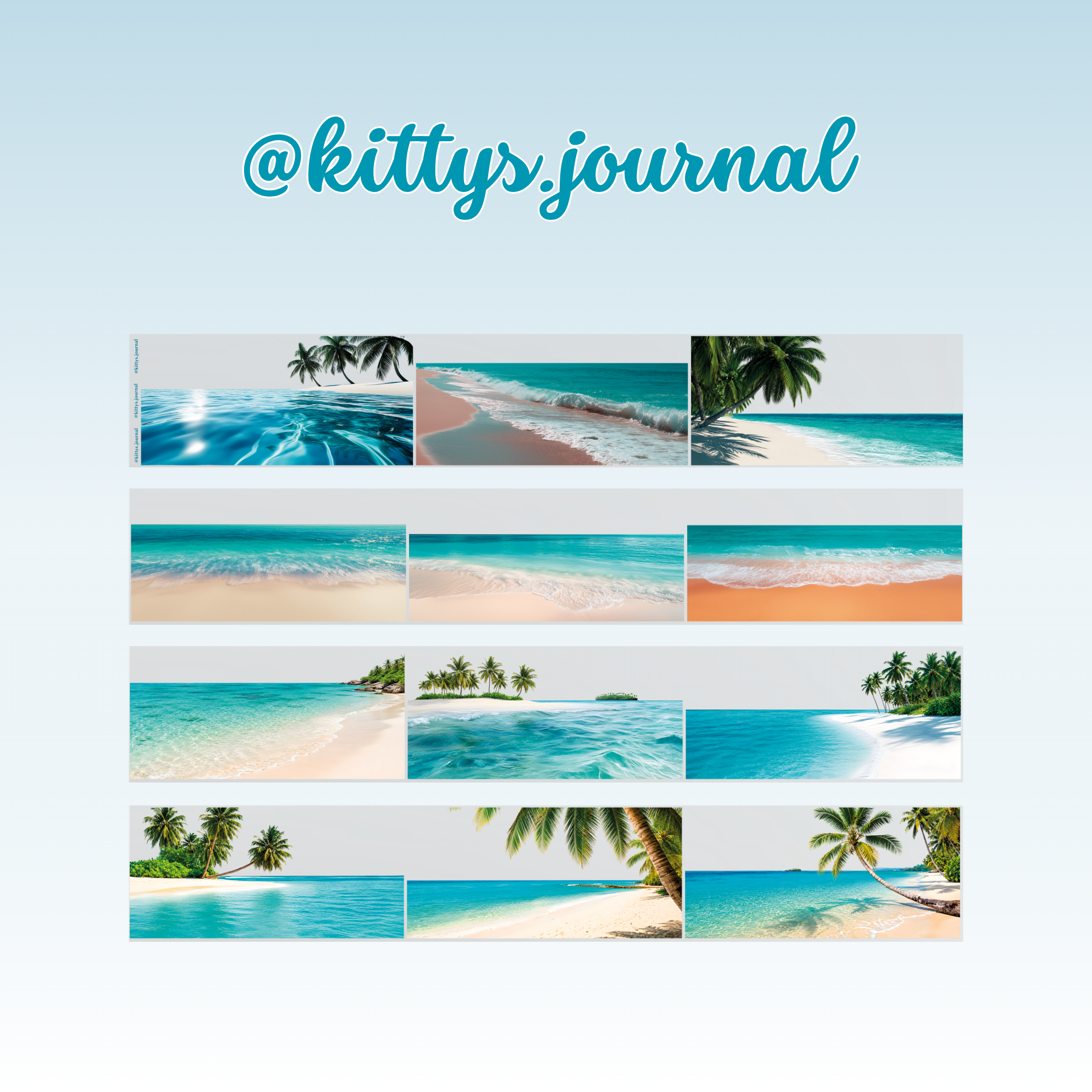 Kittys Journal Beach Background PET Tape 10cm x 2.5m