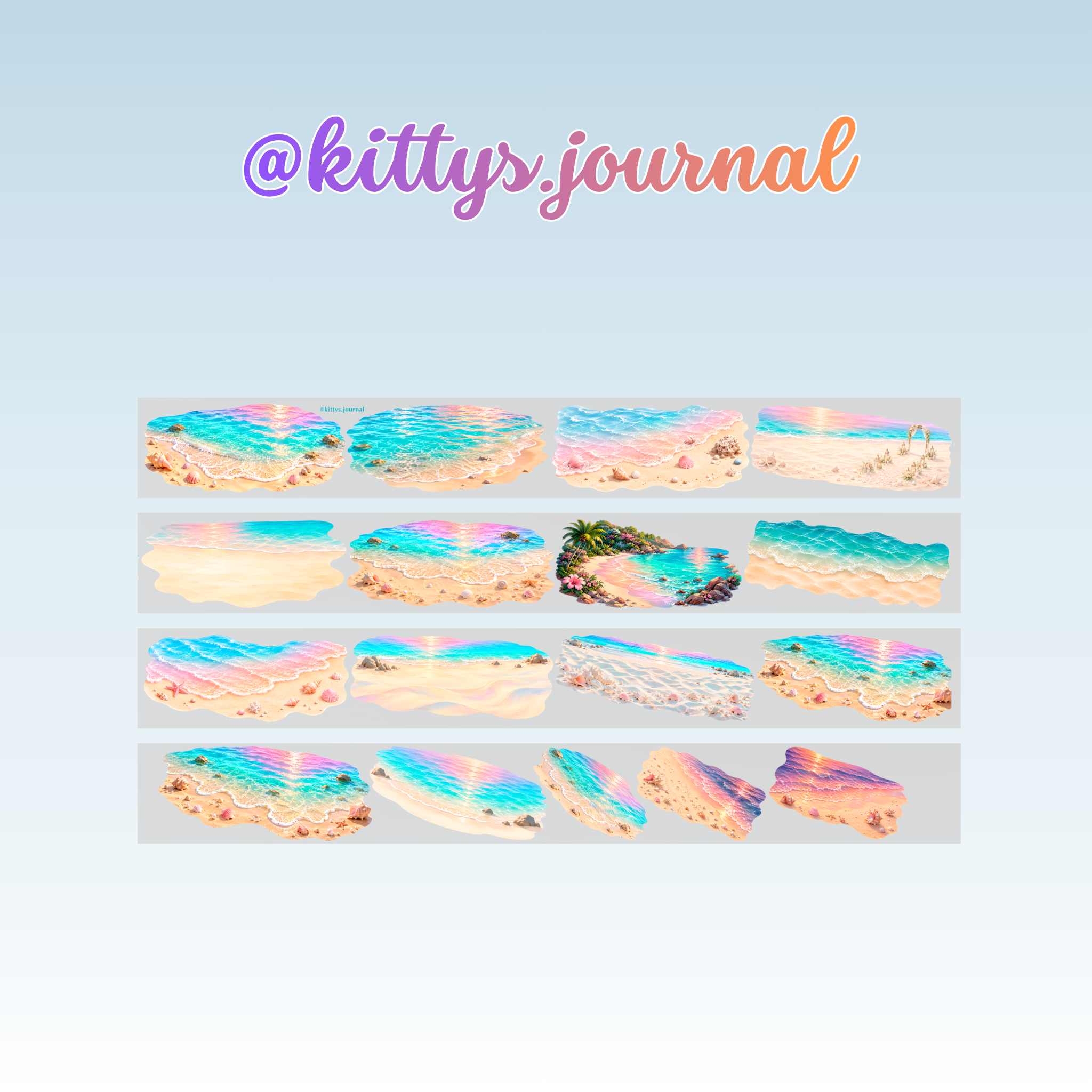 Kittys Journal Beach Waters PET Tape 8cm x 2.5m
