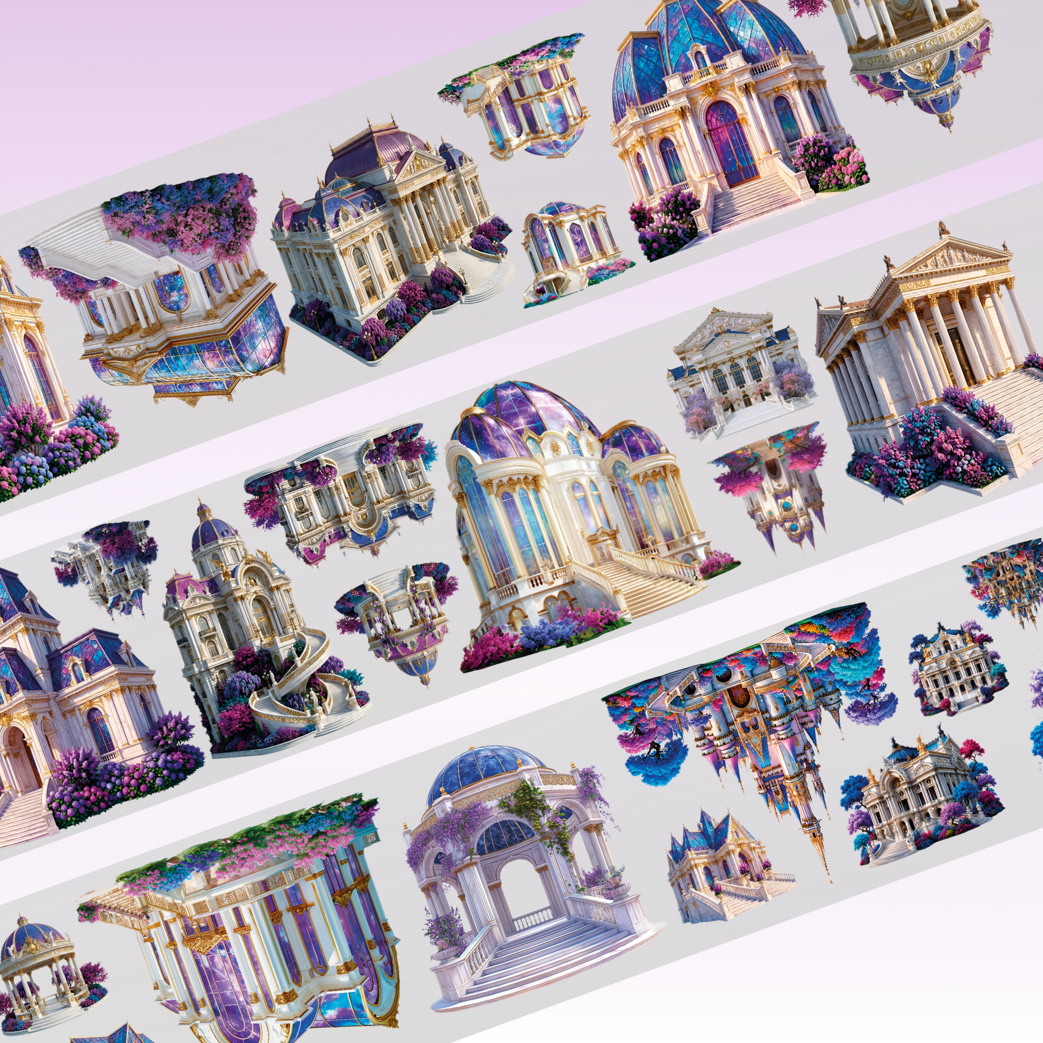 Queens Art Fantasy Buildings PET Tape 9cm x 1.25m