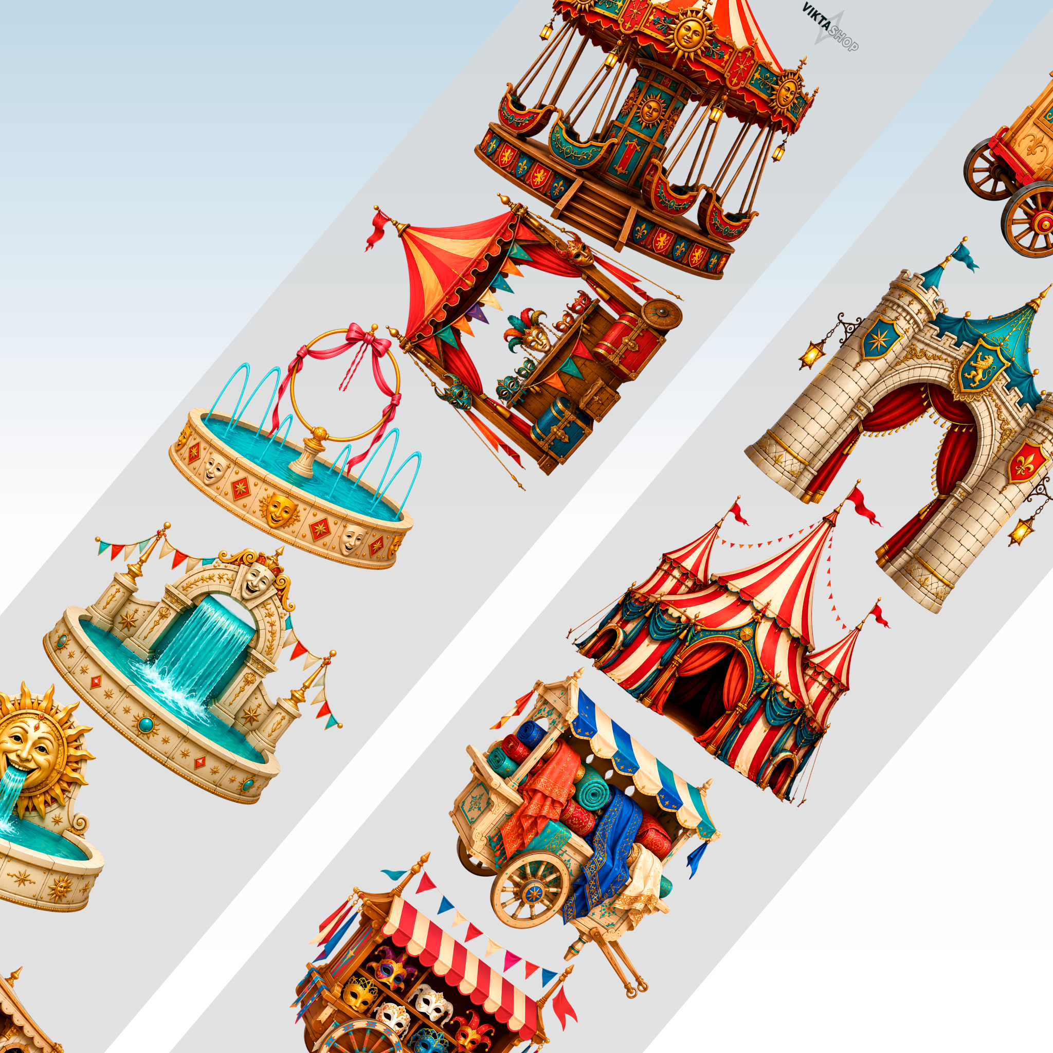 Viktashop Circus Attractions PET Tape 10cm x 1m