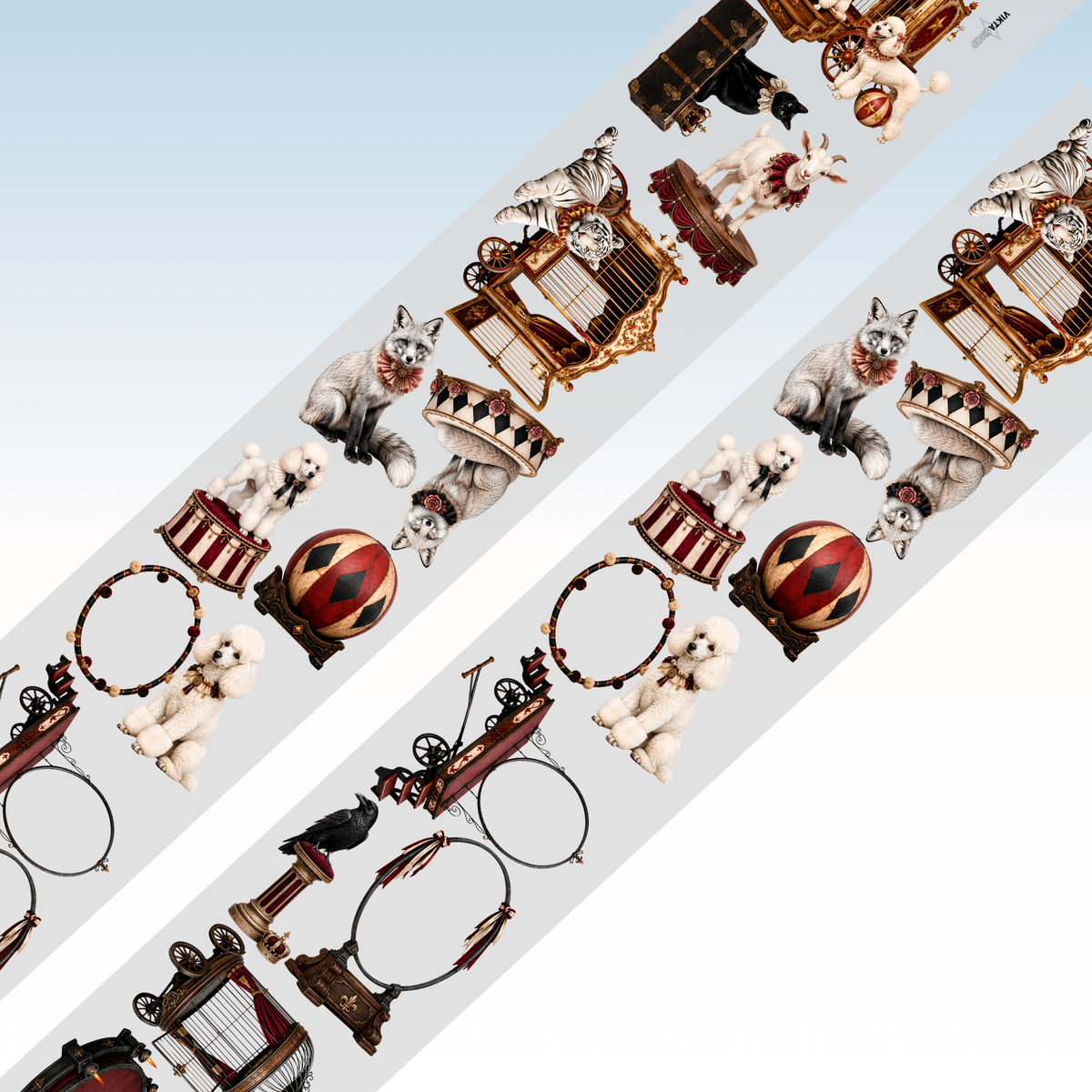 Viktashop Circus Animals PET Tape 9cm x 1.25m