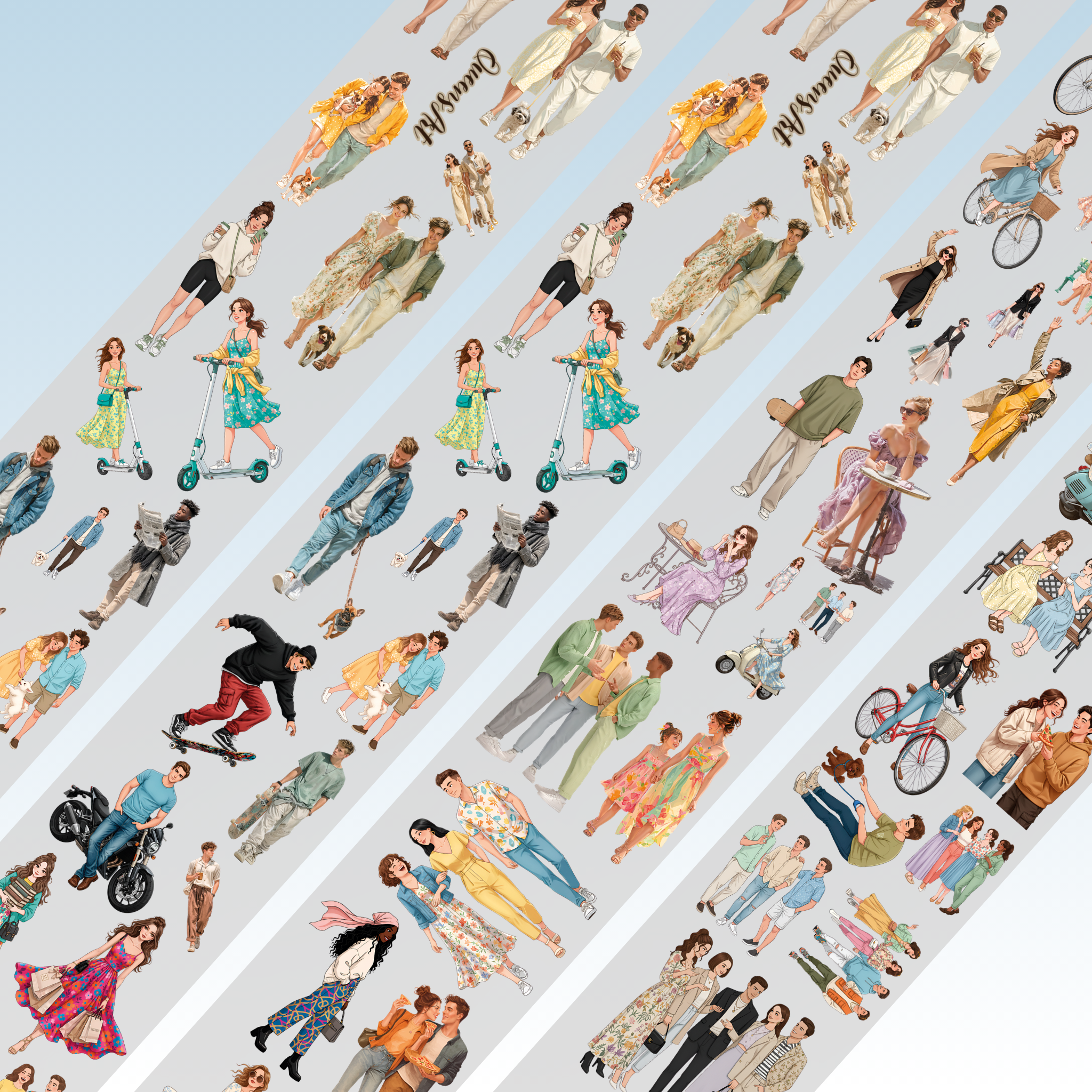 Queens Art Cities Characters PET Tape 7cm x 1.25m