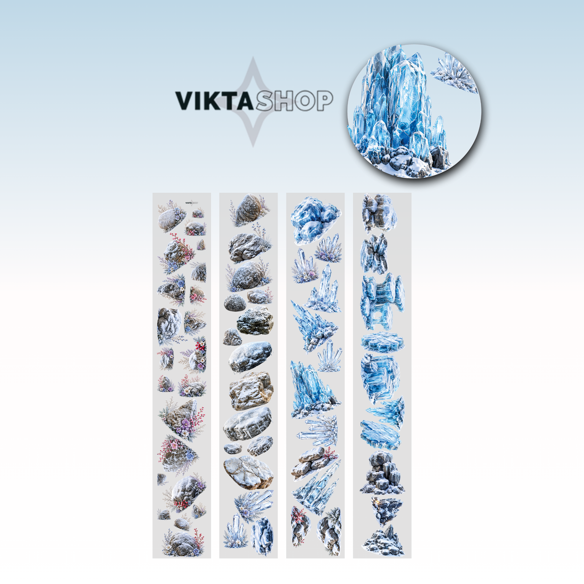 Viktashop Winter Stones PET Tape 9cm x 2.5m